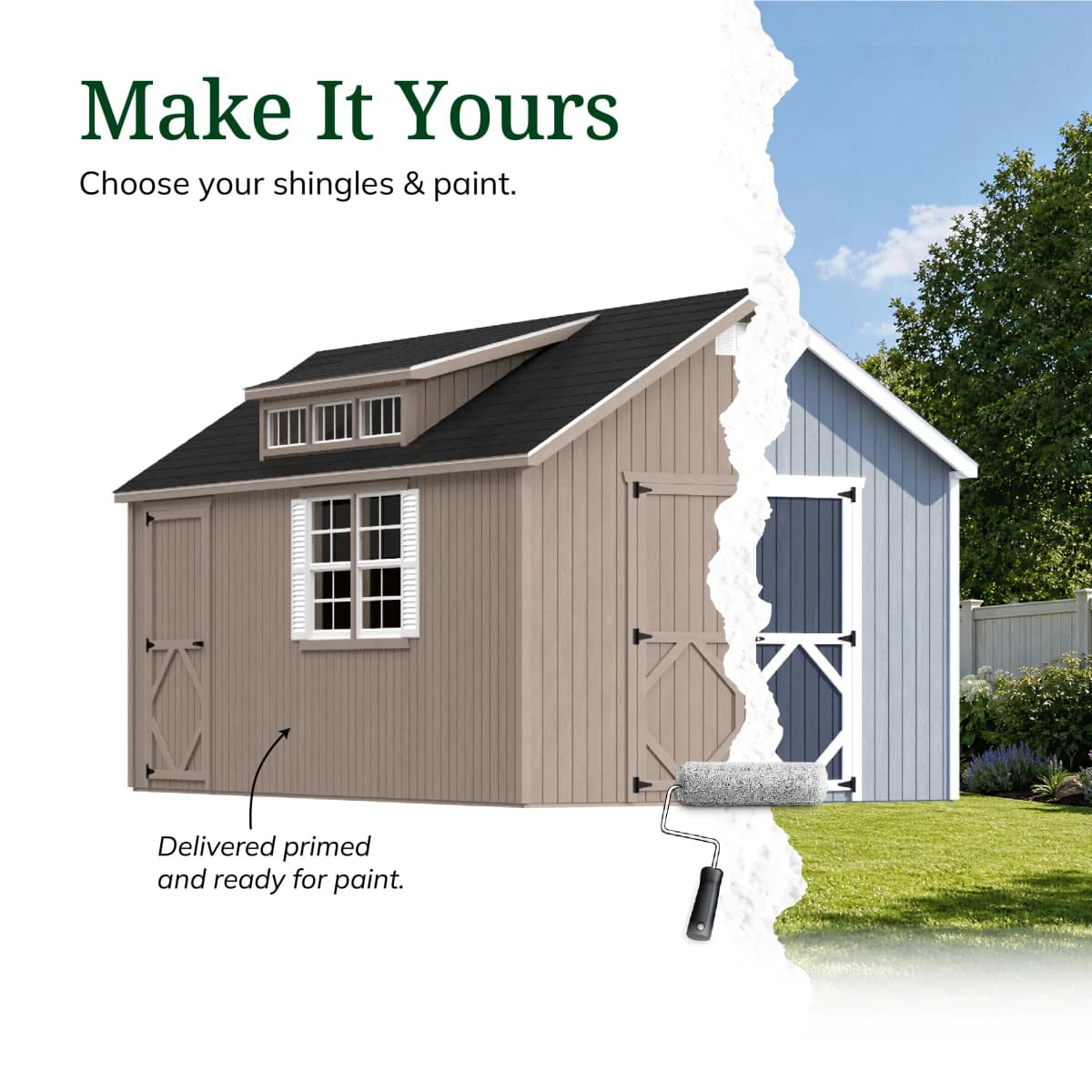 Classic Dormer Shed with Dual Entry