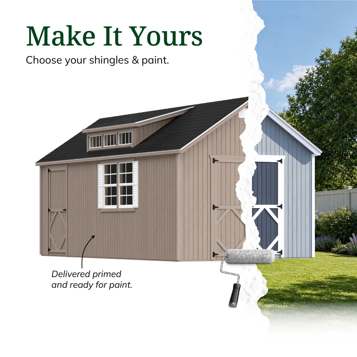 Classic Dormer Shed with Dual Entry