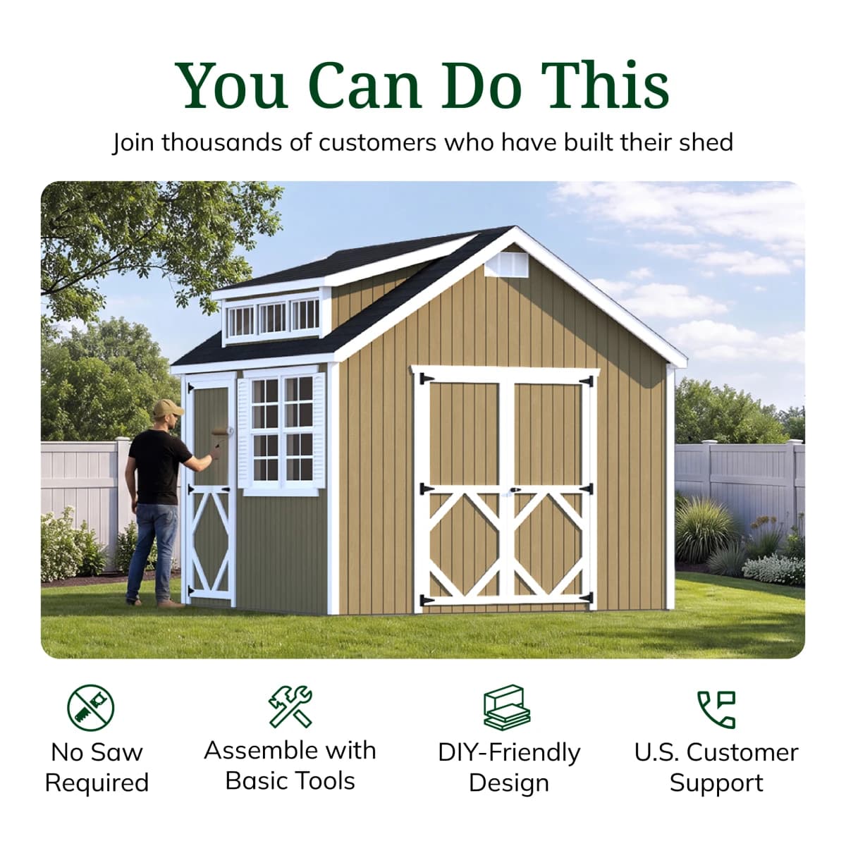 Classic Dormer Shed with Dual Entry