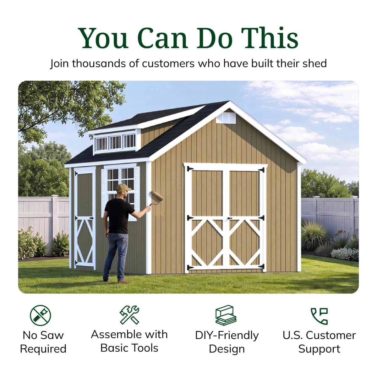 Classic Dormer Shed with Dual Entry