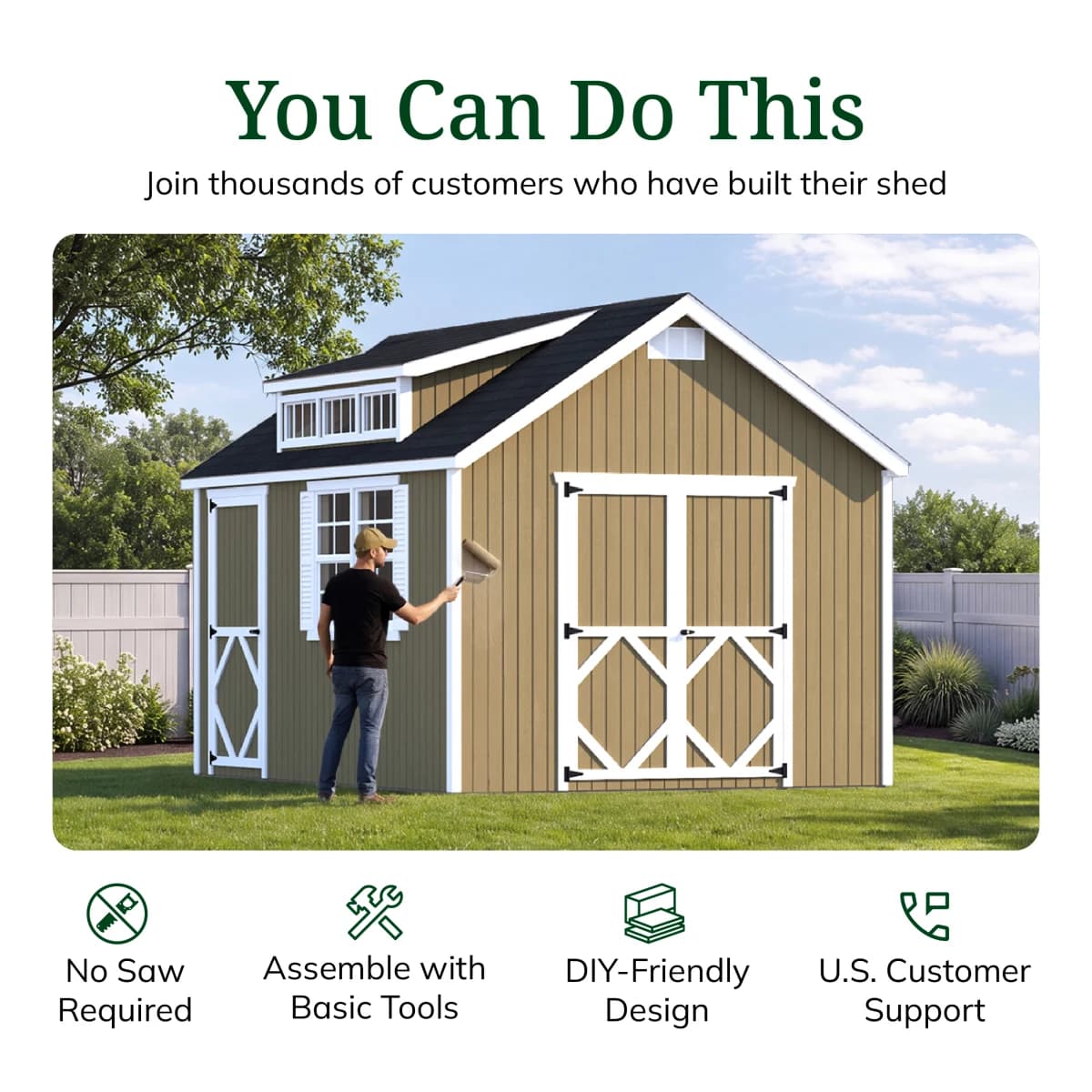 Classic Dormer Shed with Dual Entry