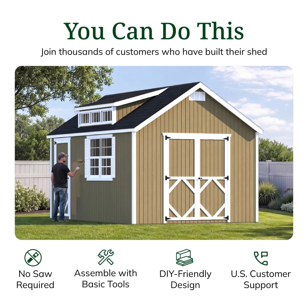 Classic Dormer Shed with Dual Entry