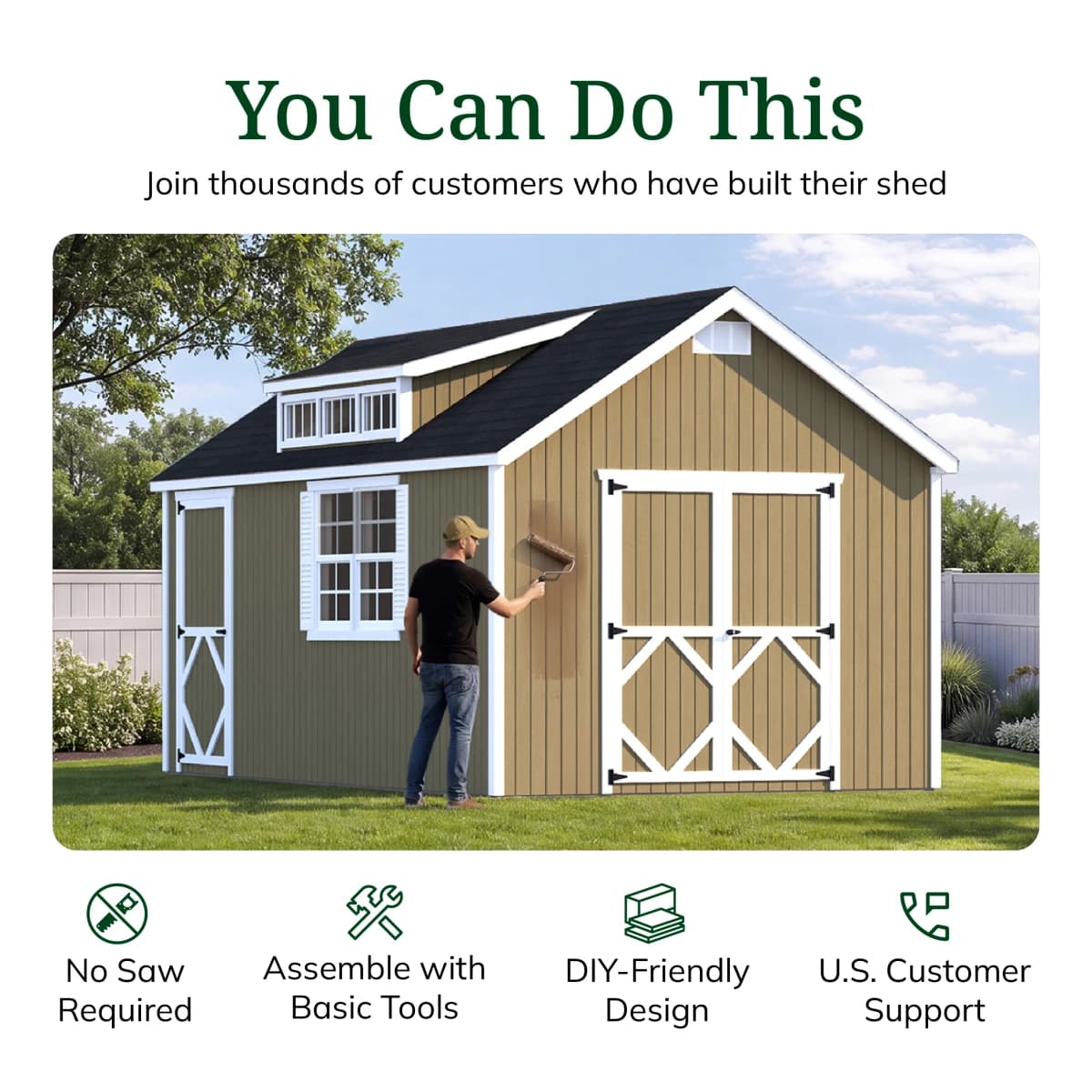 Classic Dormer Shed with Dual Entry