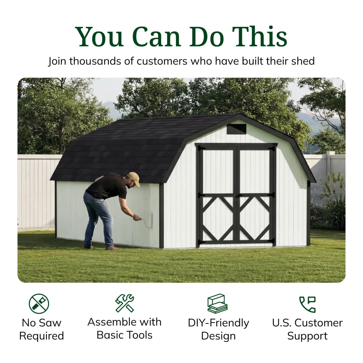 Classic Gambrel 4' Barn Shed