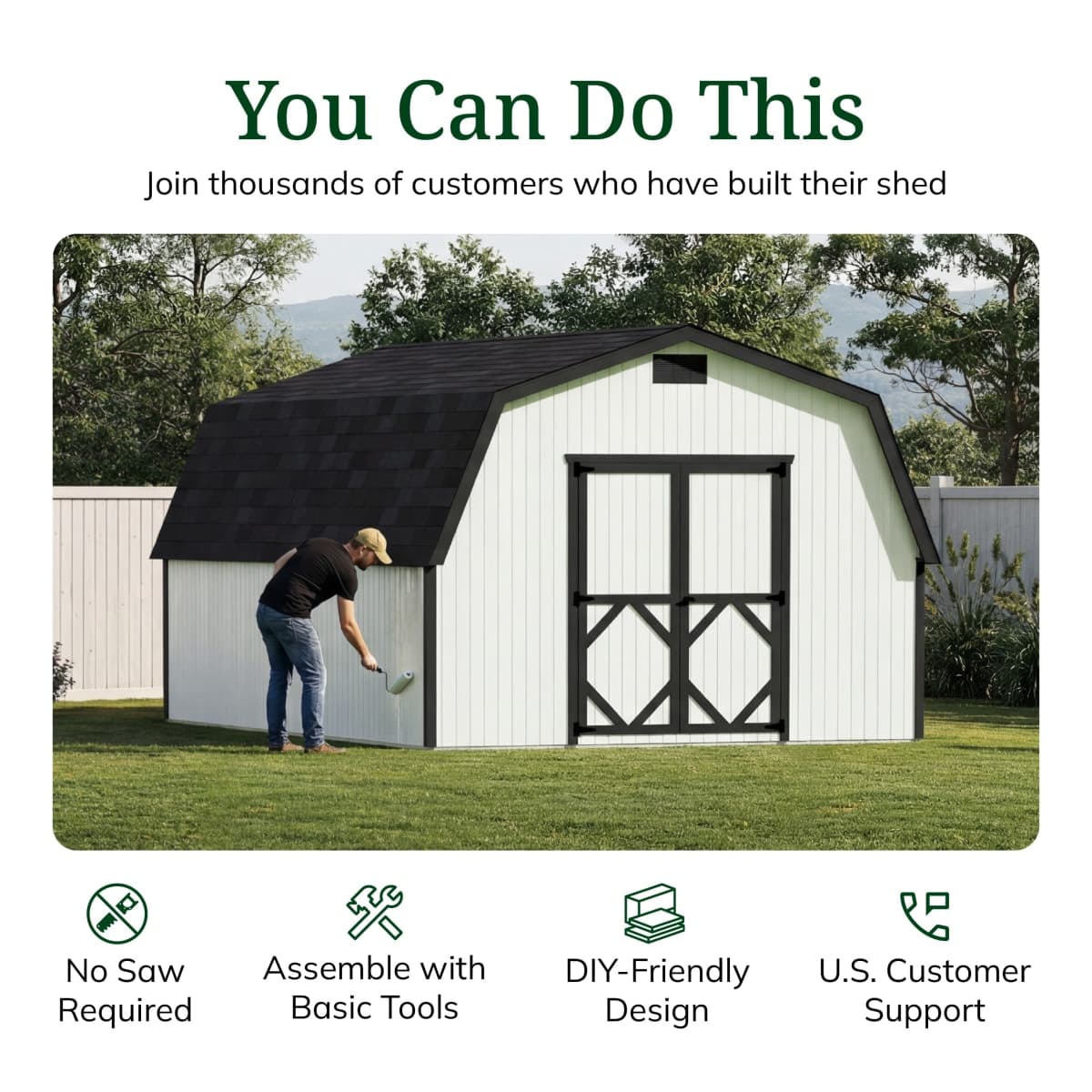 Classic Gambrel 4' Barn Shed