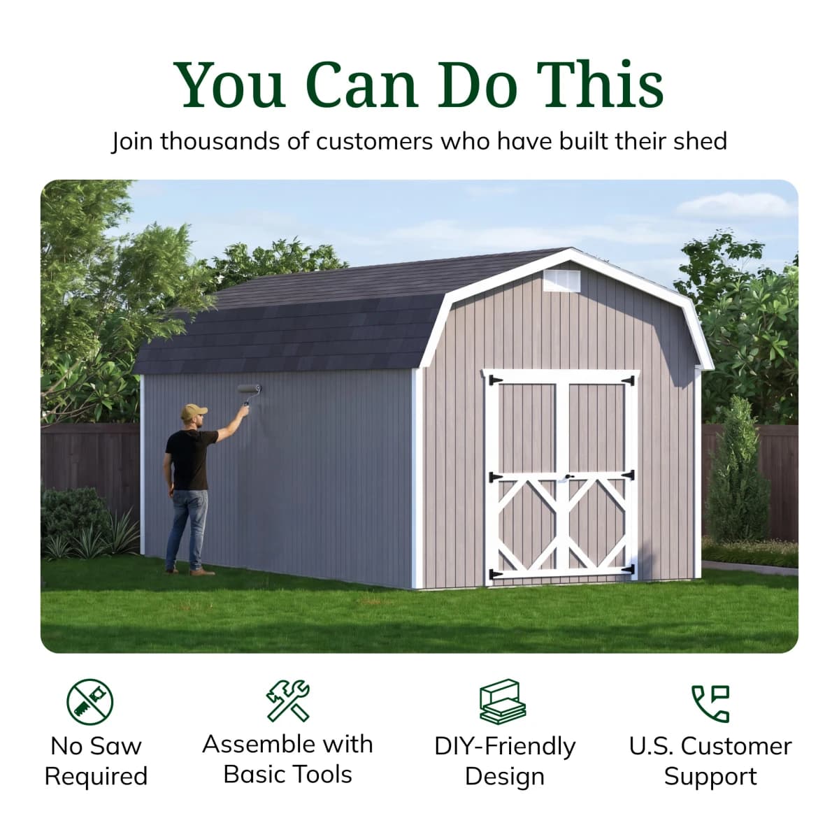 Classic Gambrel 6' Barn Shed