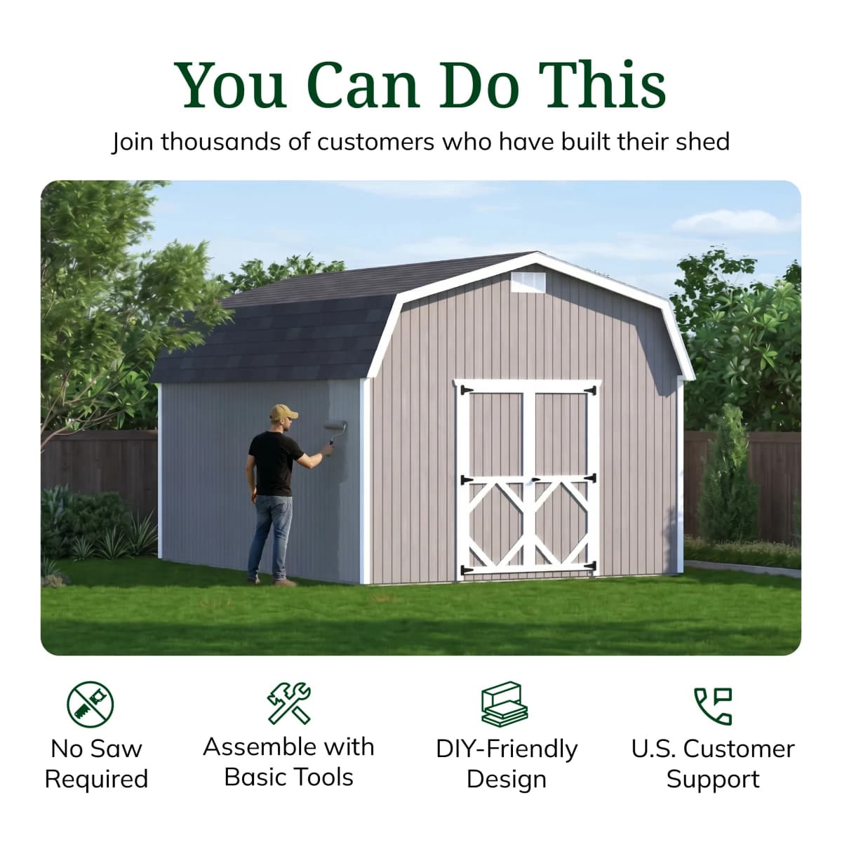 Classic Gambrel 6' Barn Shed