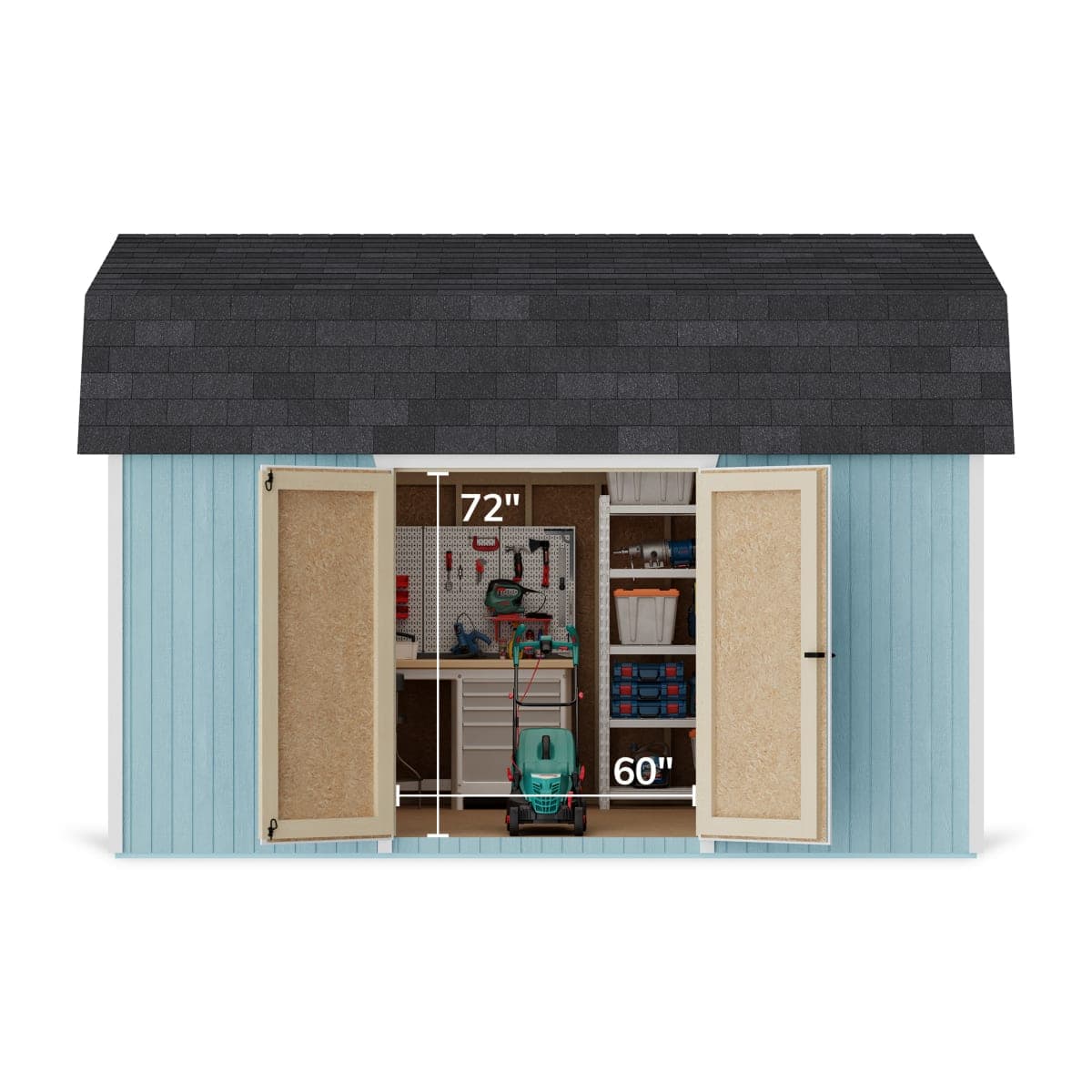 Classic Gambrel 6' Barn Shed with Side Entry