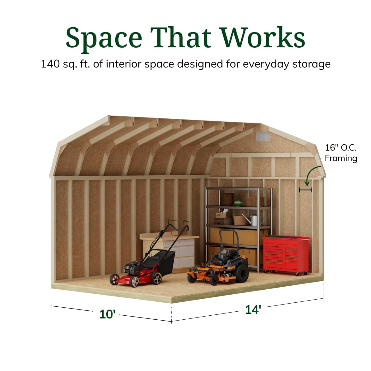 Classic Gambrel 6' Barn Shed with Side Entry