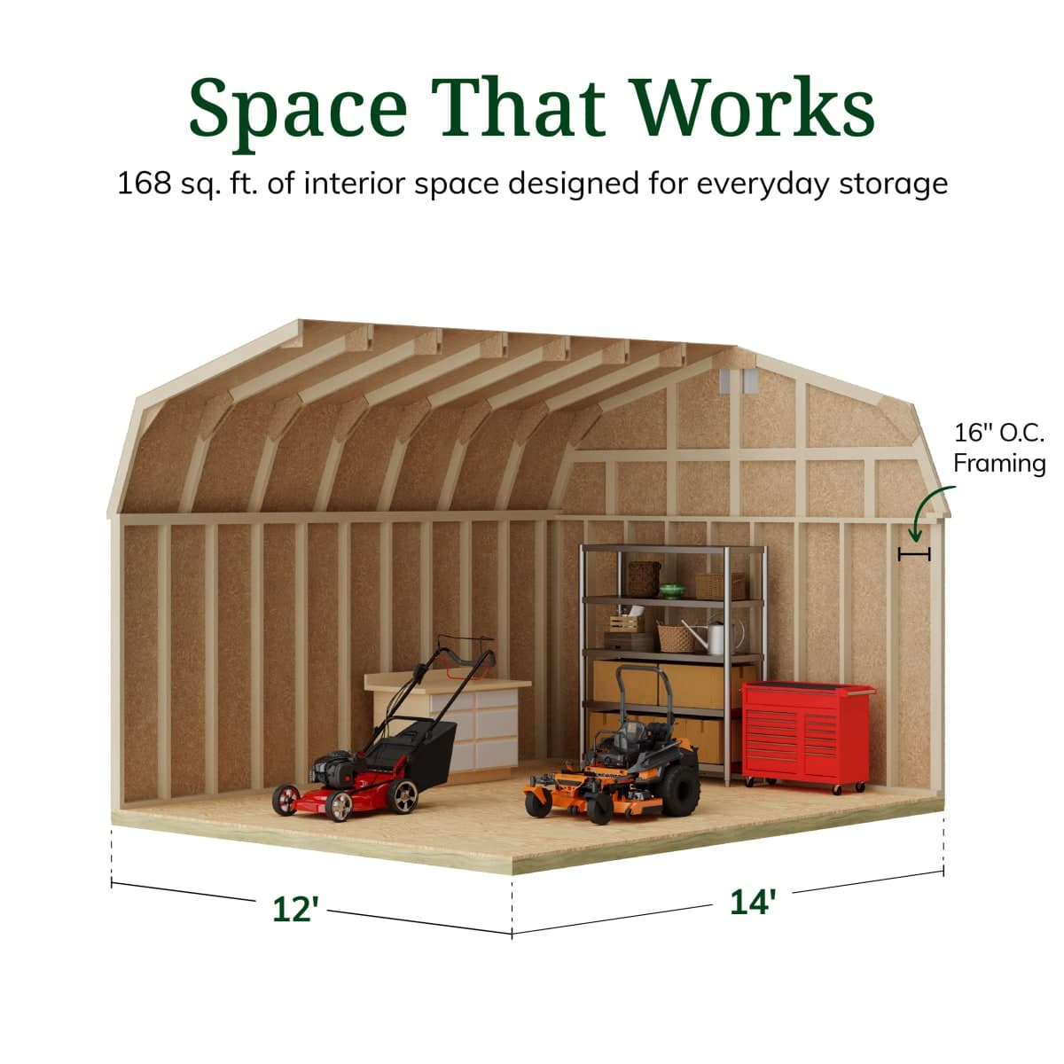 Classic Gambrel 6' Barn Shed with Side Entry