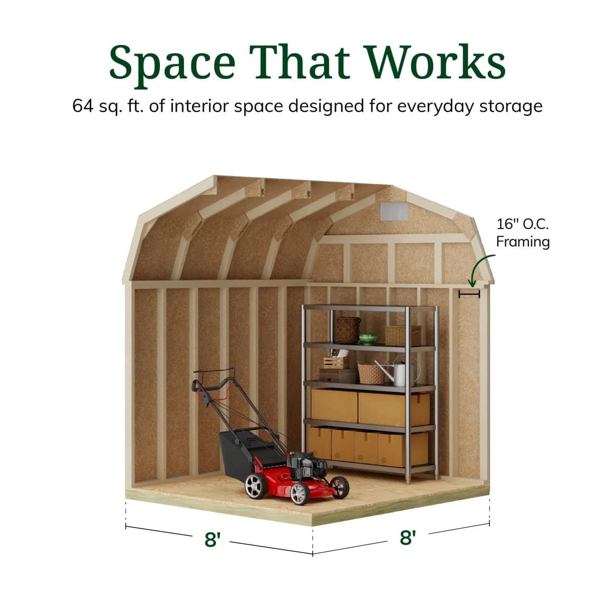Classic Gambrel 6' Barn Shed with Side Entry
