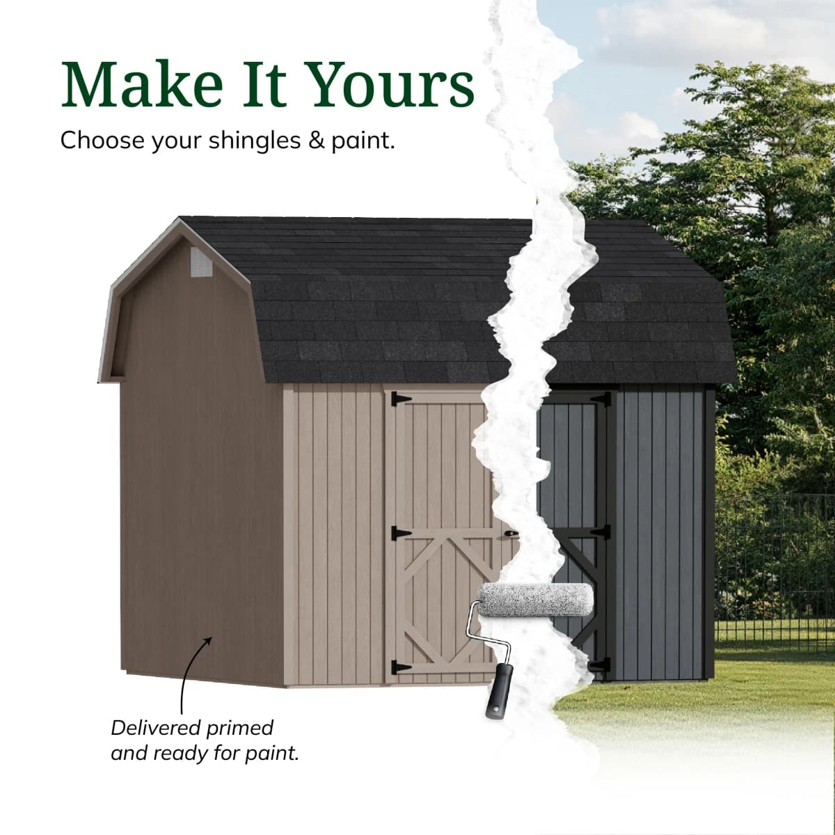 Classic Gambrel 6' Barn Shed with Side Entry