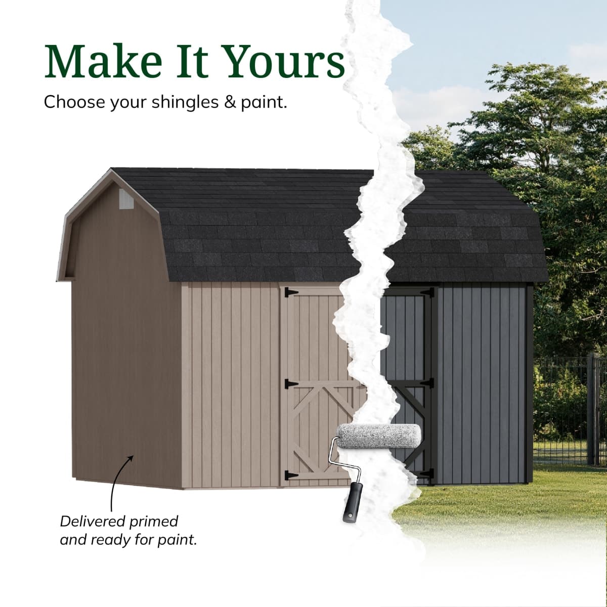 Classic Gambrel 6' Barn Shed with Side Entry