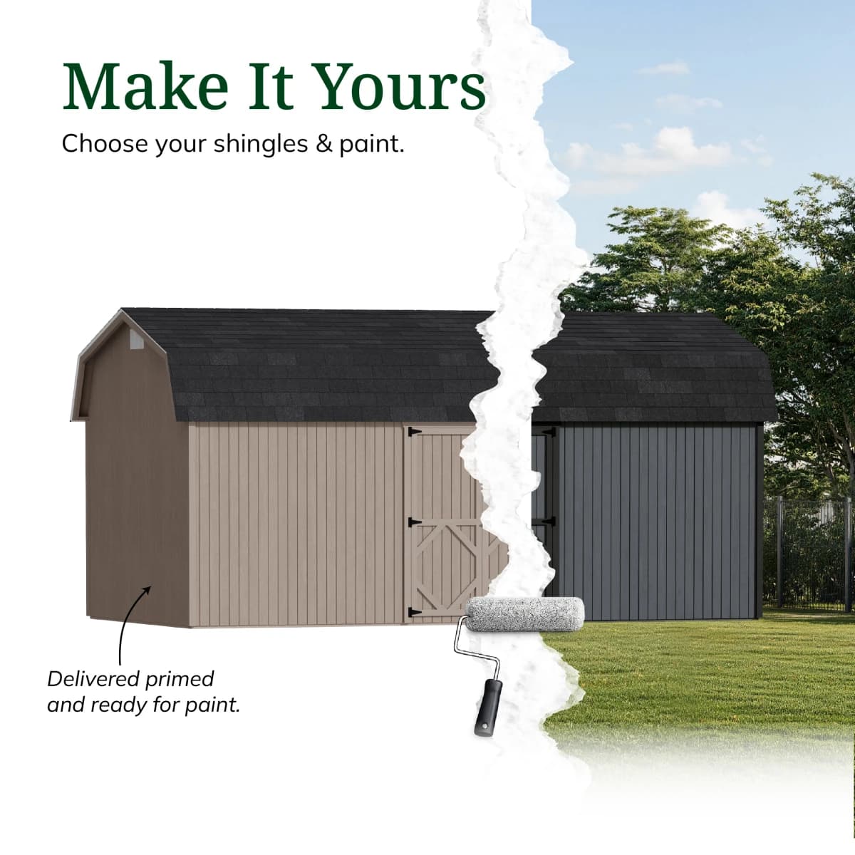 Classic Gambrel 6' Barn Shed with Side Entry