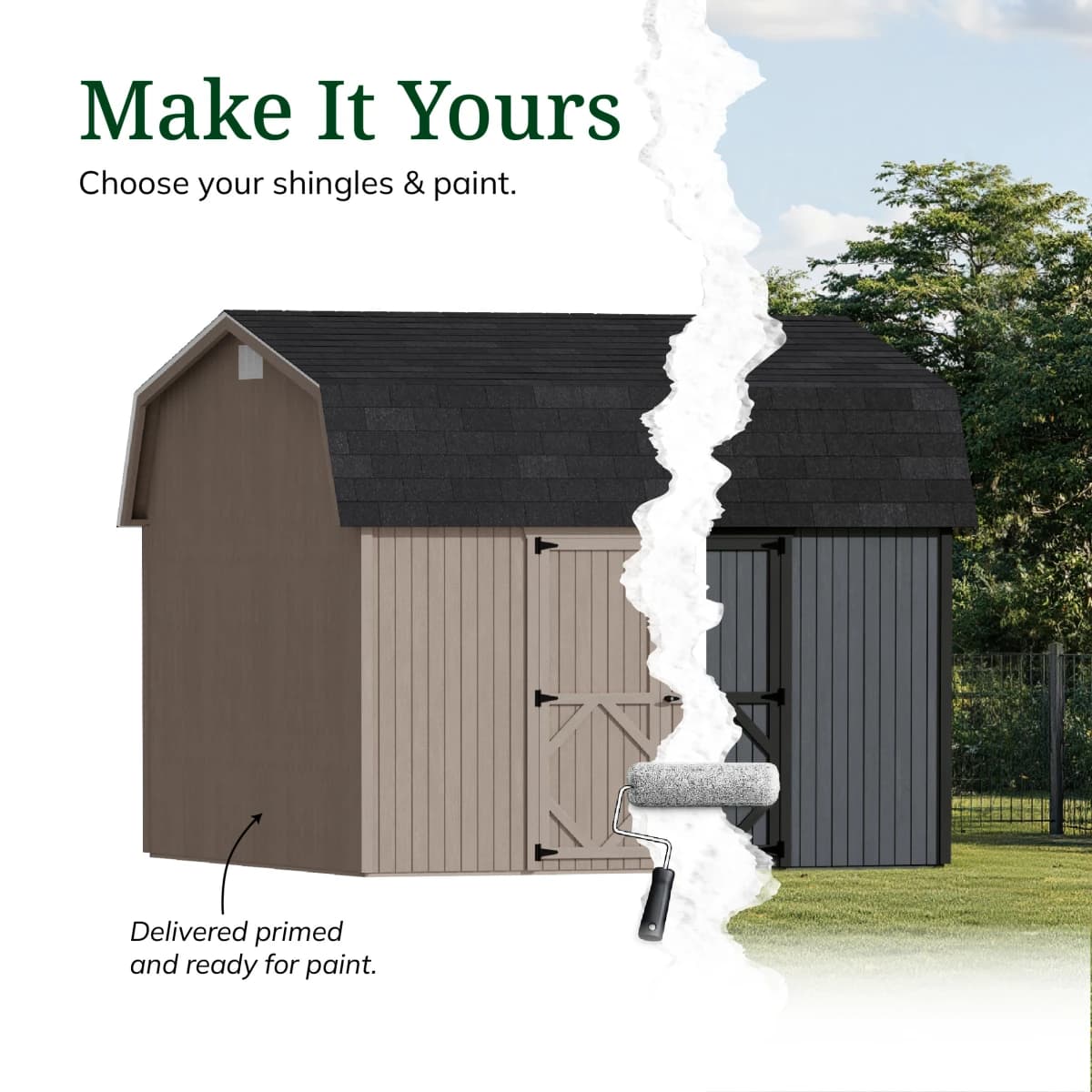 Classic Gambrel 6' Barn Shed with Side Entry