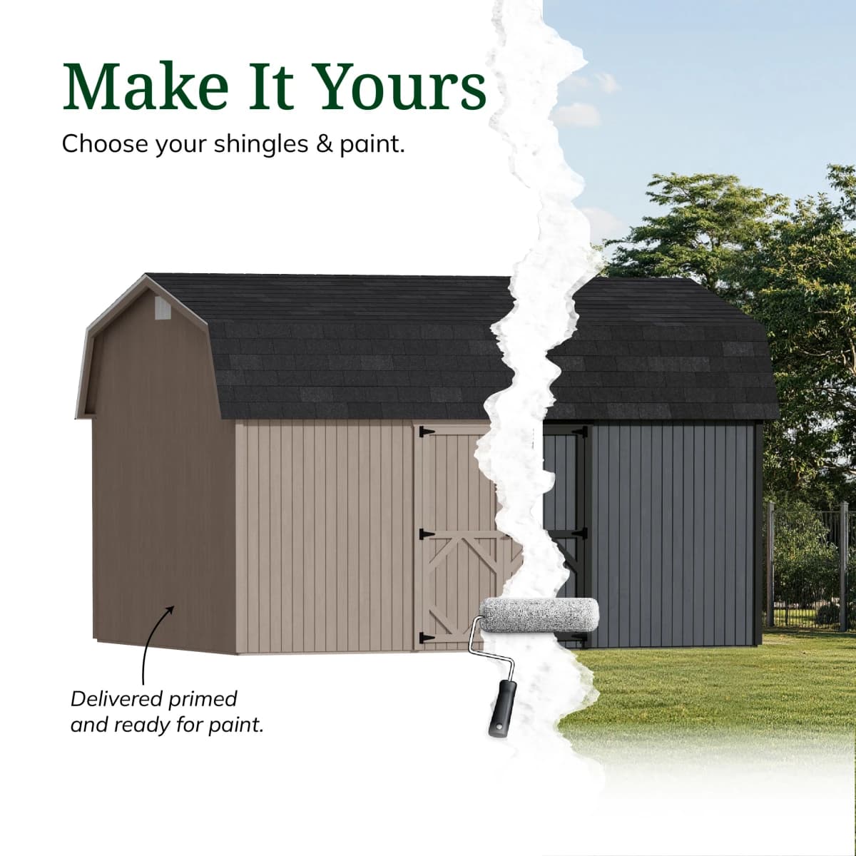 Classic Gambrel 6' Barn Shed with Side Entry