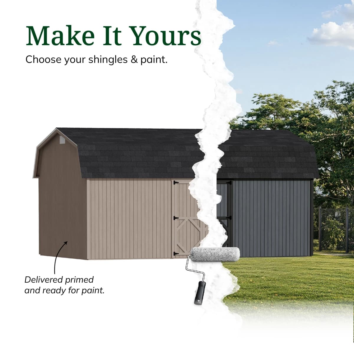 Classic Gambrel 6' Barn Shed with Side Entry