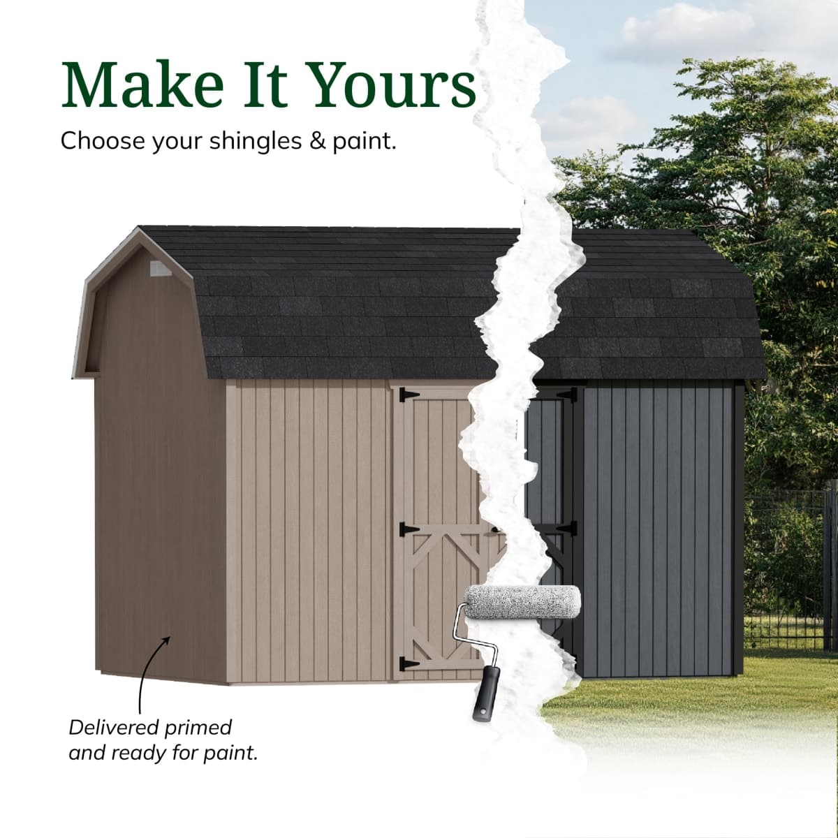 Classic Gambrel 6' Barn Shed with Side Entry