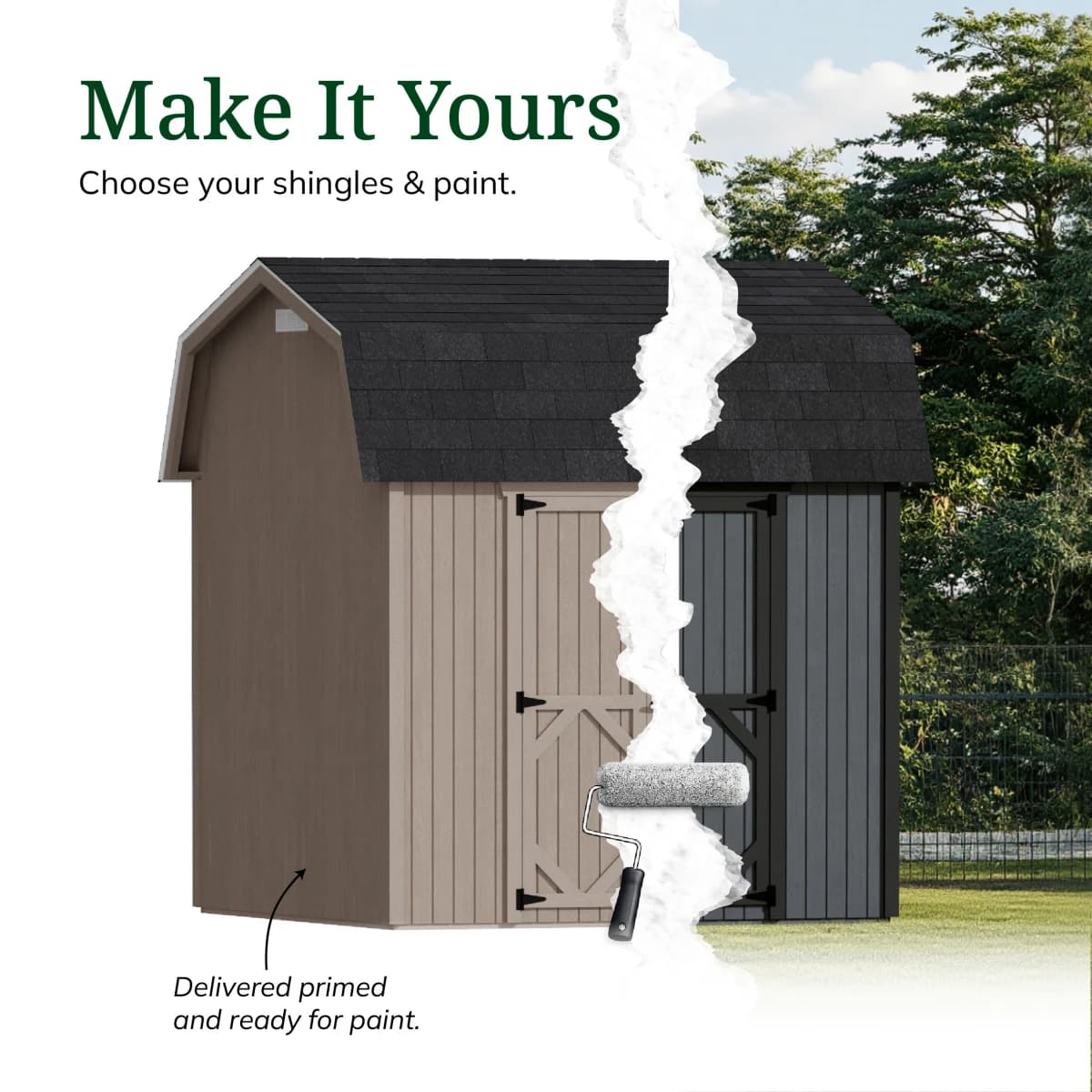 Classic Gambrel 6' Barn Shed with Side Entry