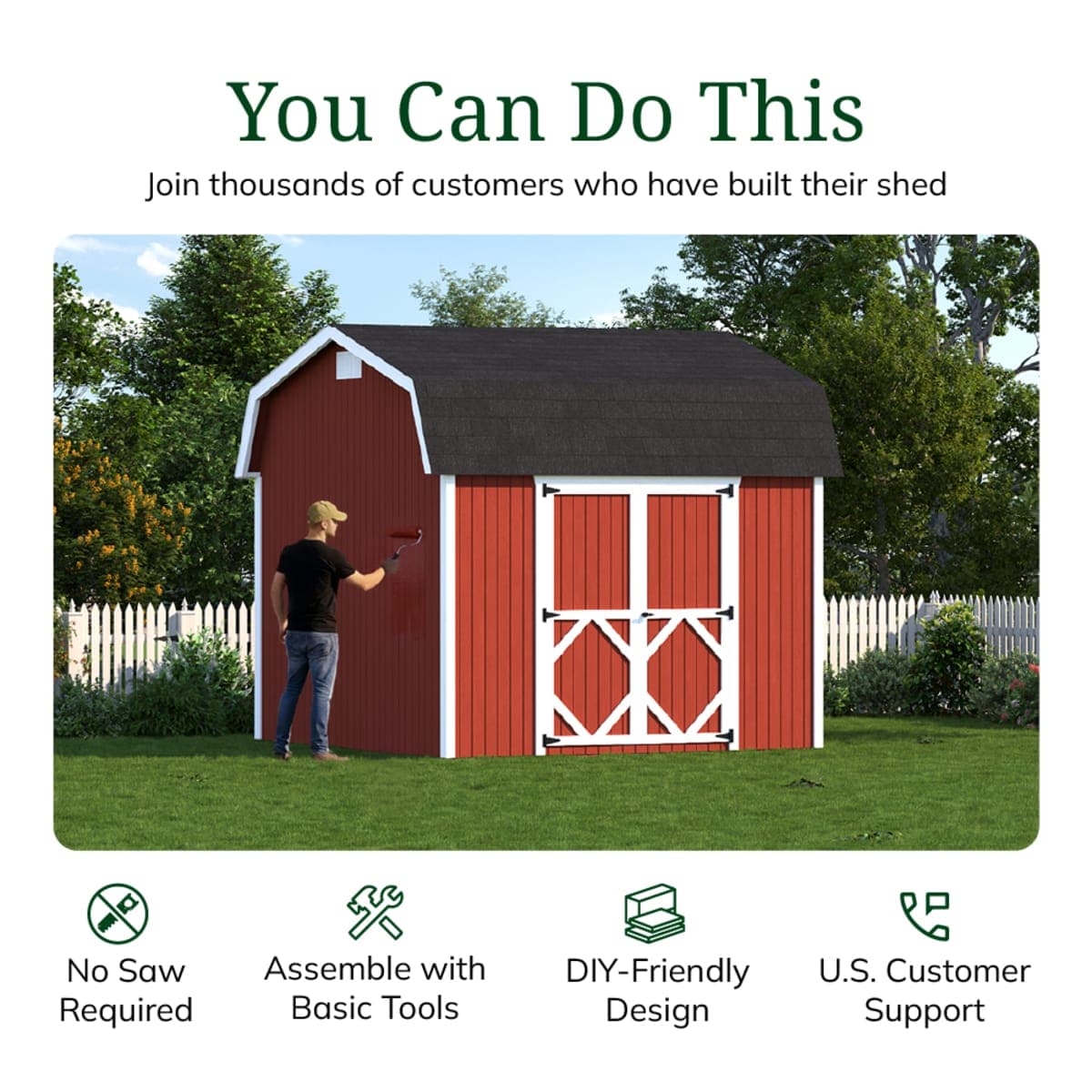 Classic Gambrel 6' Barn Shed with Side Entry