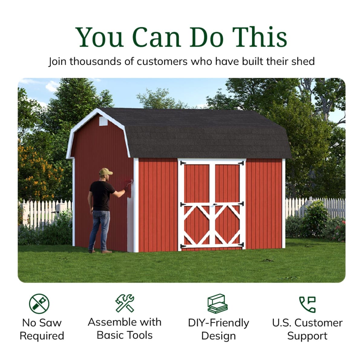 Classic Gambrel 6' Barn Shed with Side Entry