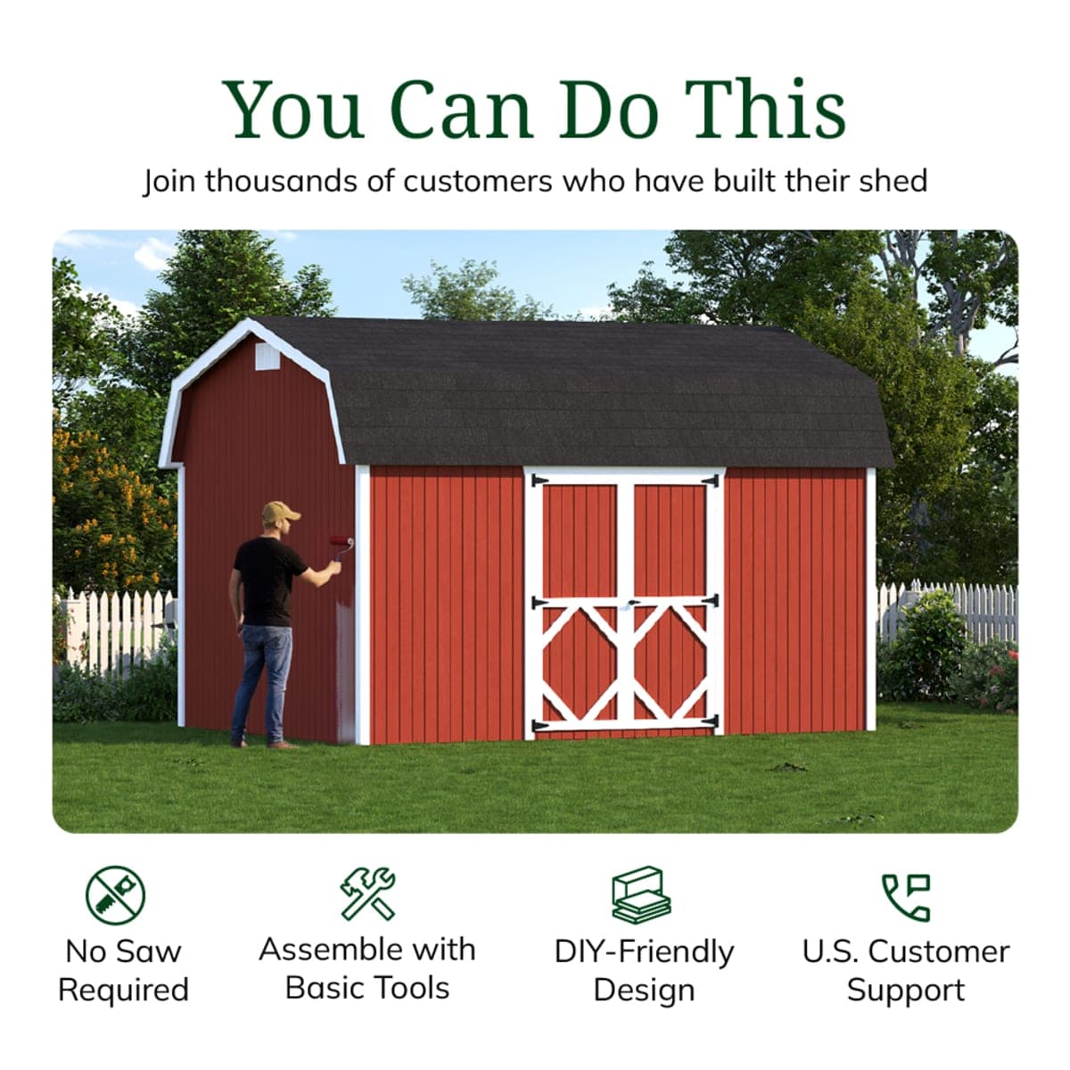Classic Gambrel 6' Barn Shed with Side Entry