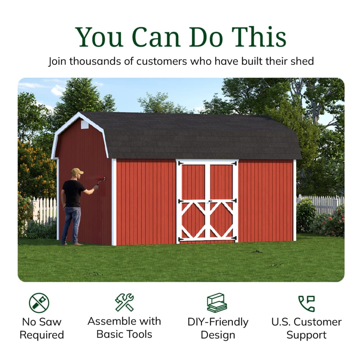 Classic Gambrel 6' Barn Shed with Side Entry