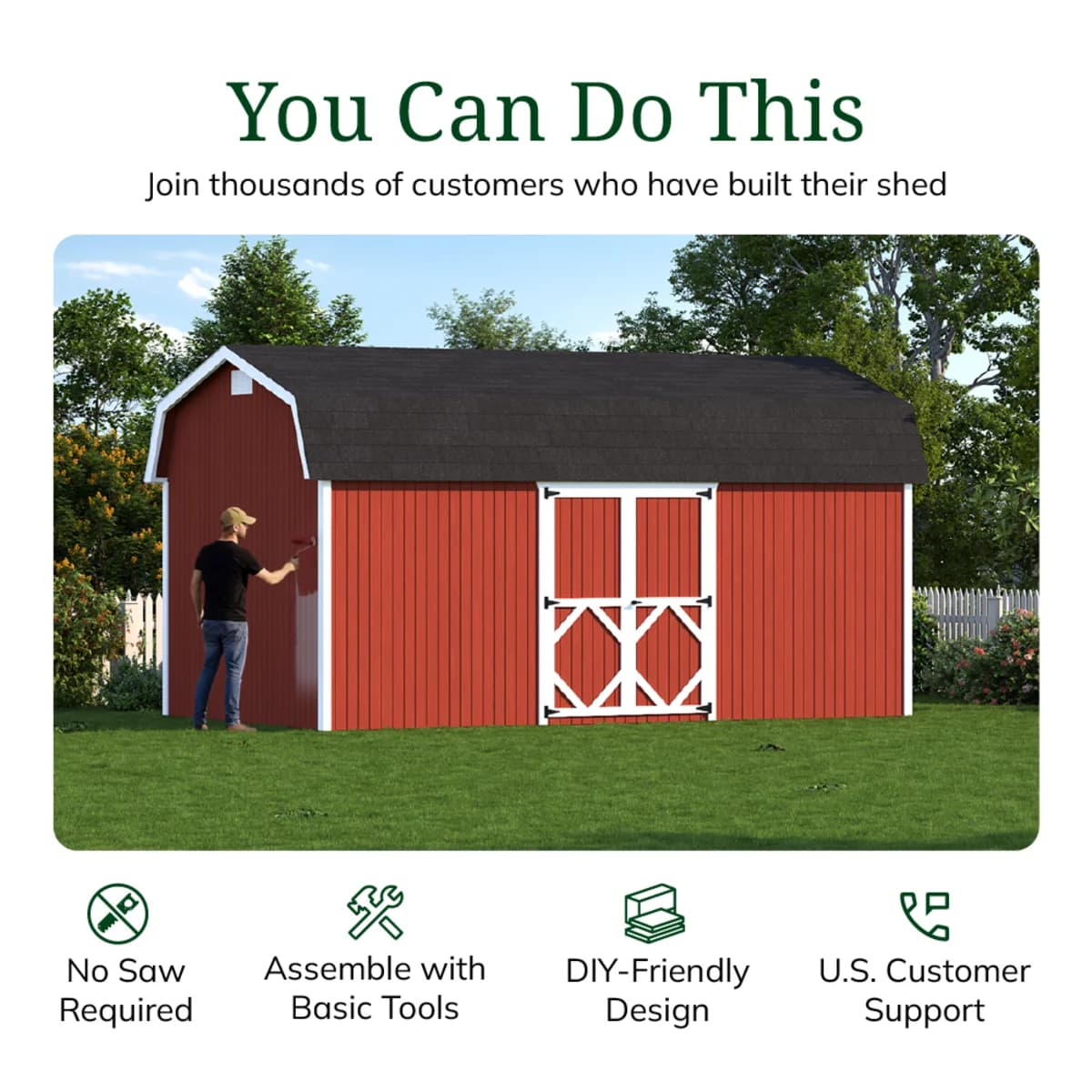 Classic Gambrel 6' Barn Shed with Side Entry