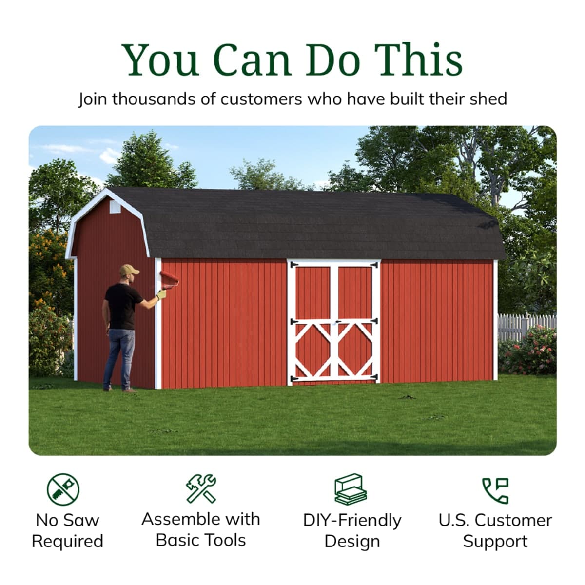 Classic Gambrel 6' Barn Shed with Side Entry