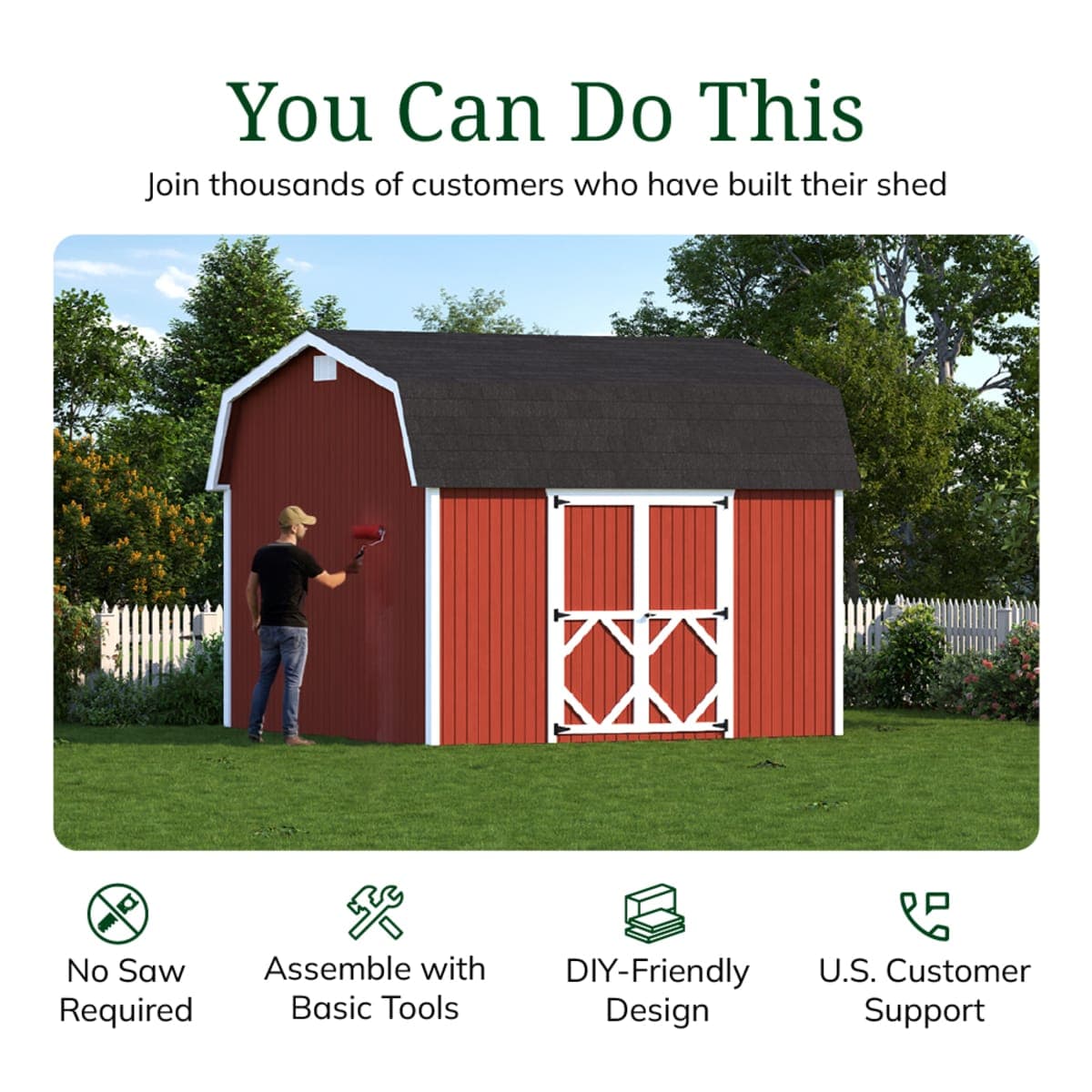 Classic Gambrel 6' Barn Shed with Side Entry