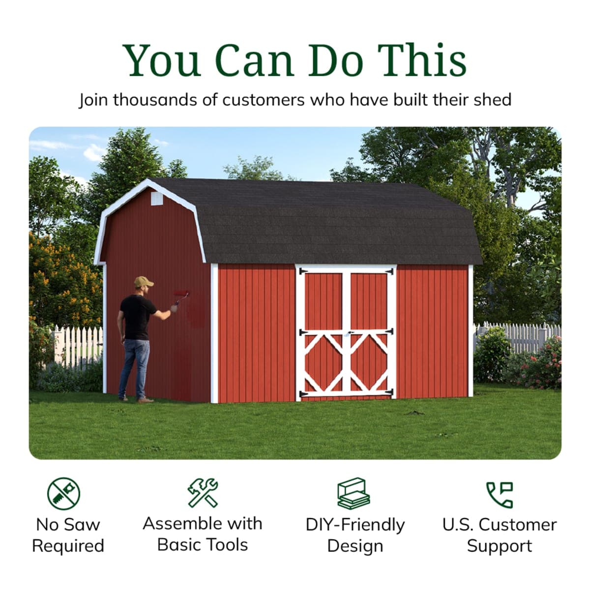 Classic Gambrel 6' Barn Shed with Side Entry