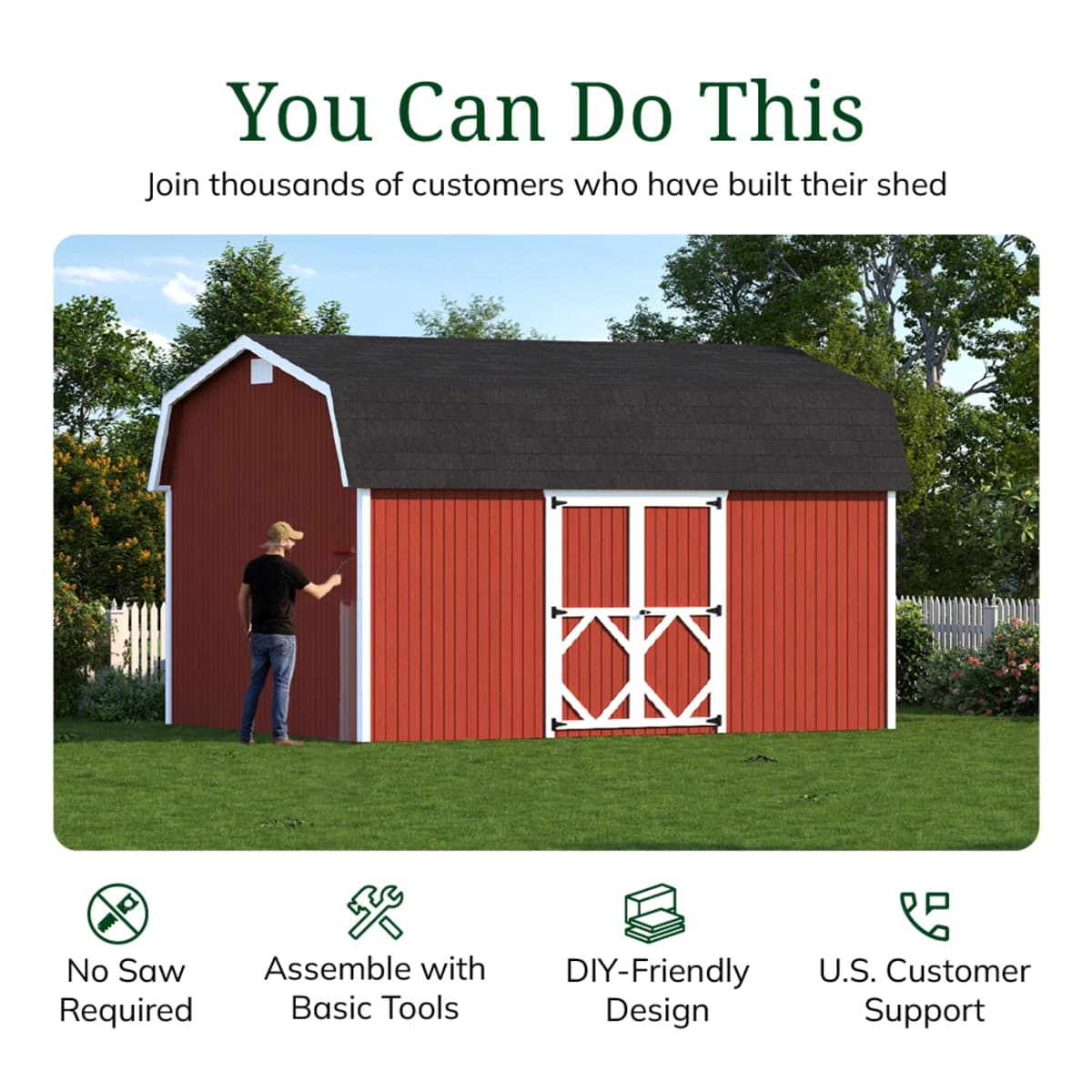Classic Gambrel 6' Barn Shed with Side Entry