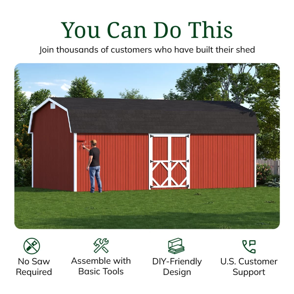 Classic Gambrel 6' Barn Shed with Side Entry
