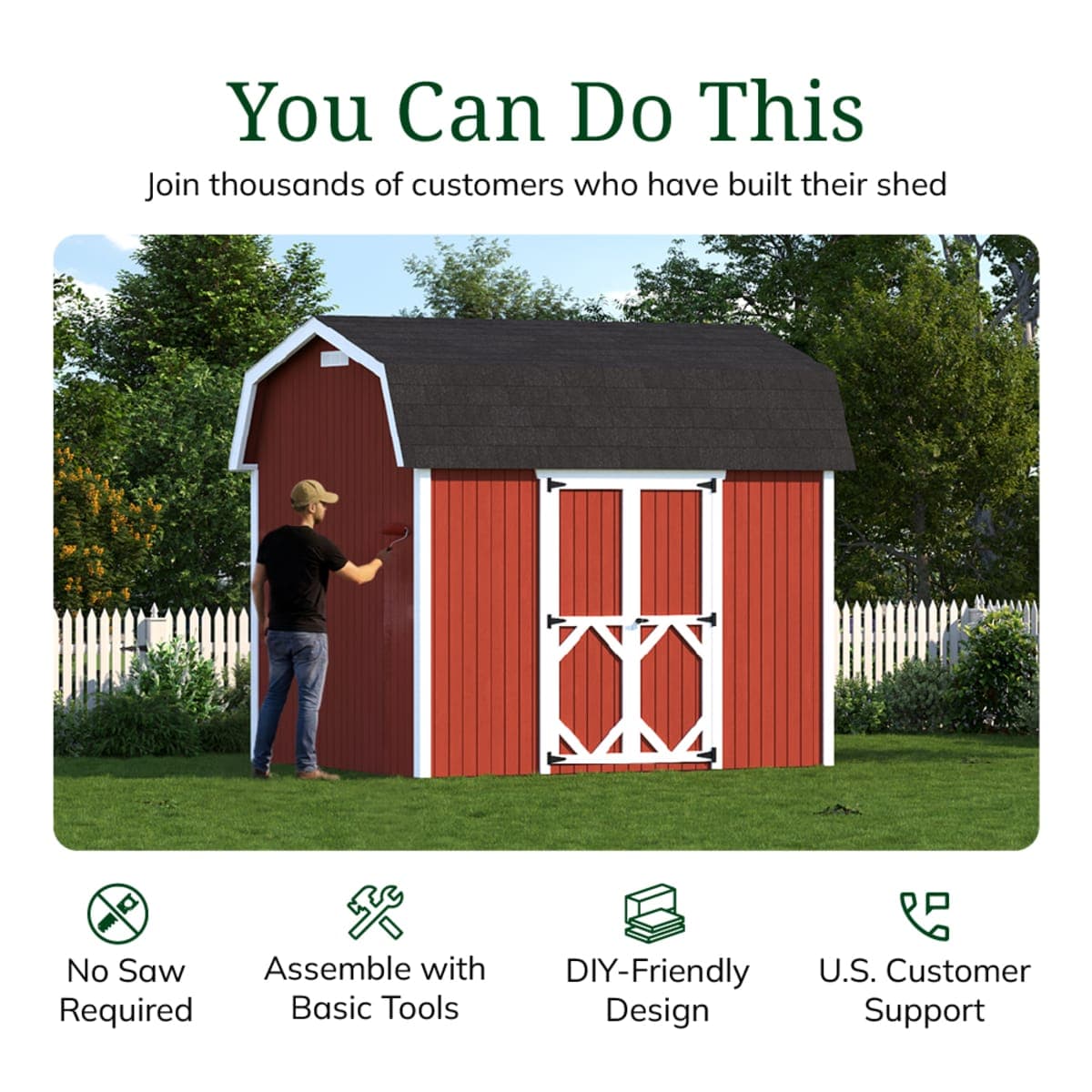 Classic Gambrel 6' Barn Shed with Side Entry