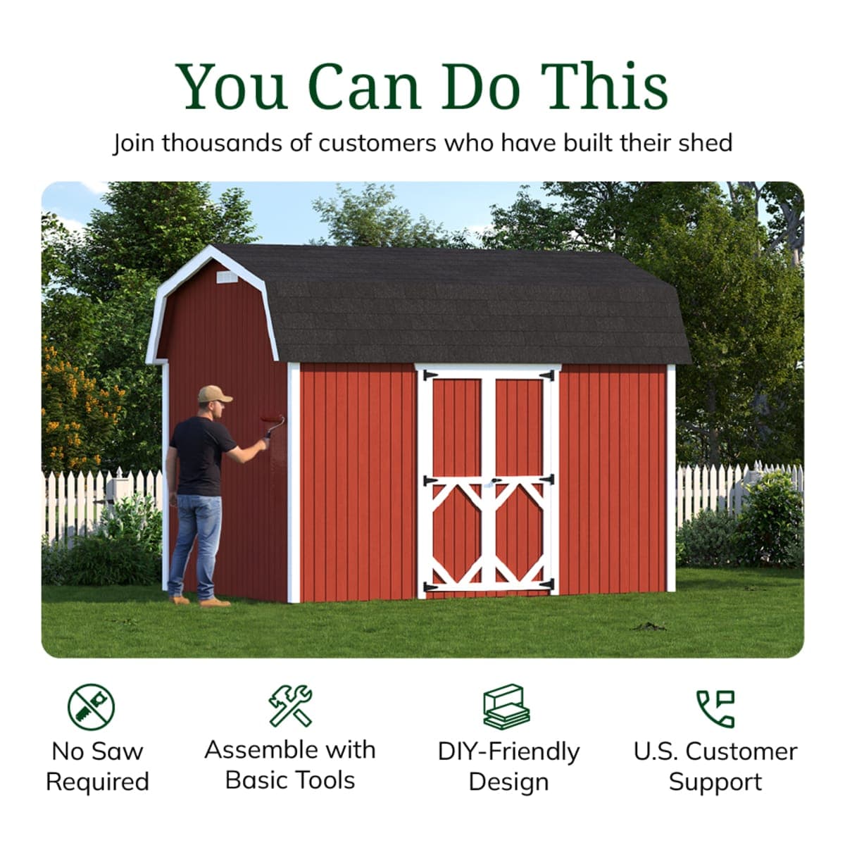 Classic Gambrel 6' Barn Shed with Side Entry