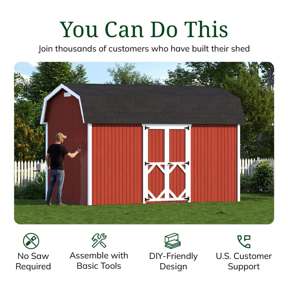 Classic Gambrel 6' Barn Shed with Side Entry