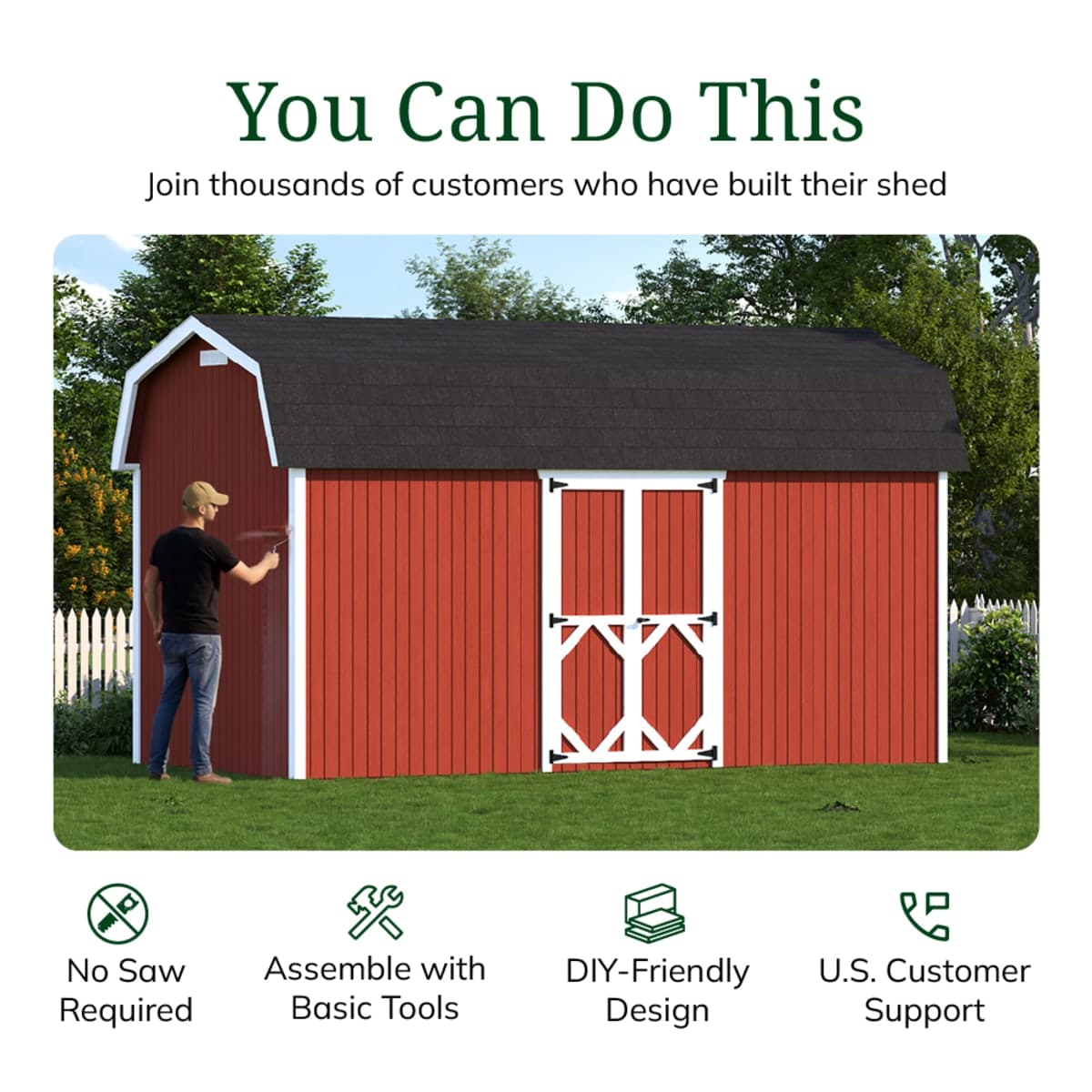 Classic Gambrel 6' Barn Shed with Side Entry