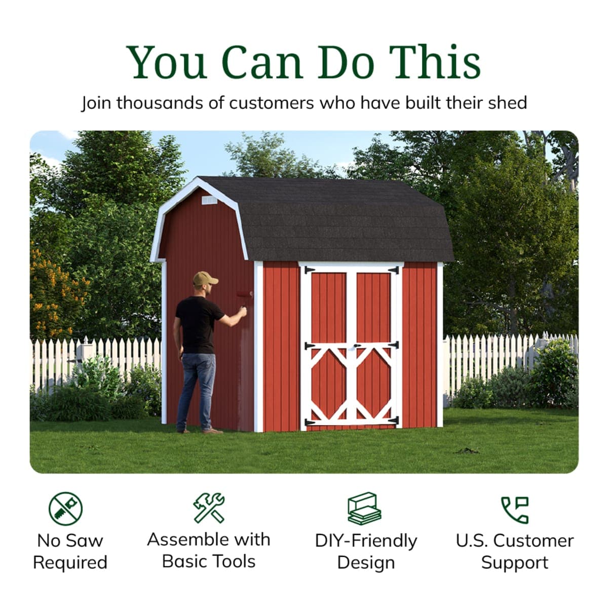 Classic Gambrel 6' Barn Shed with Side Entry