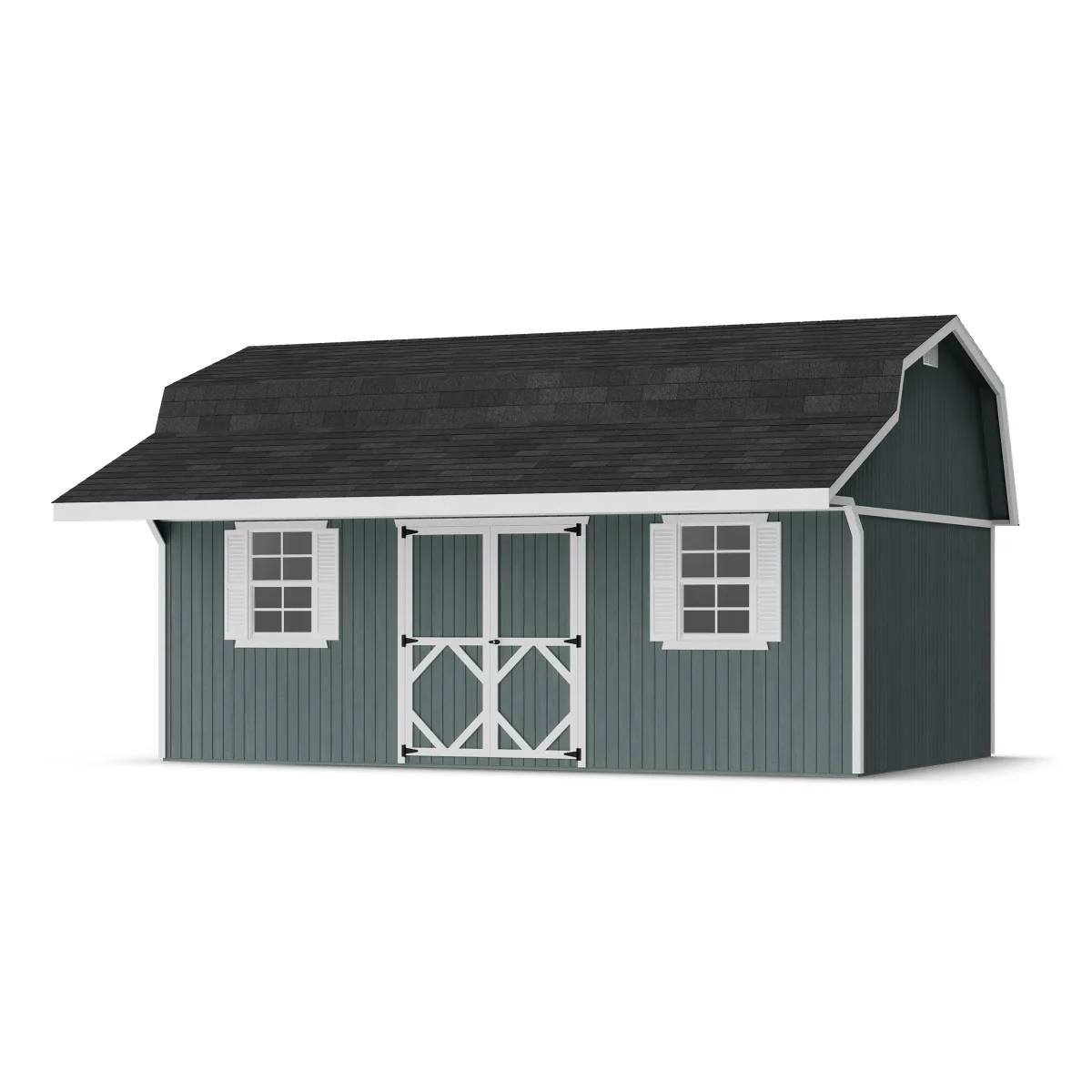 Classic Gambrel Barn Shed with Overhang