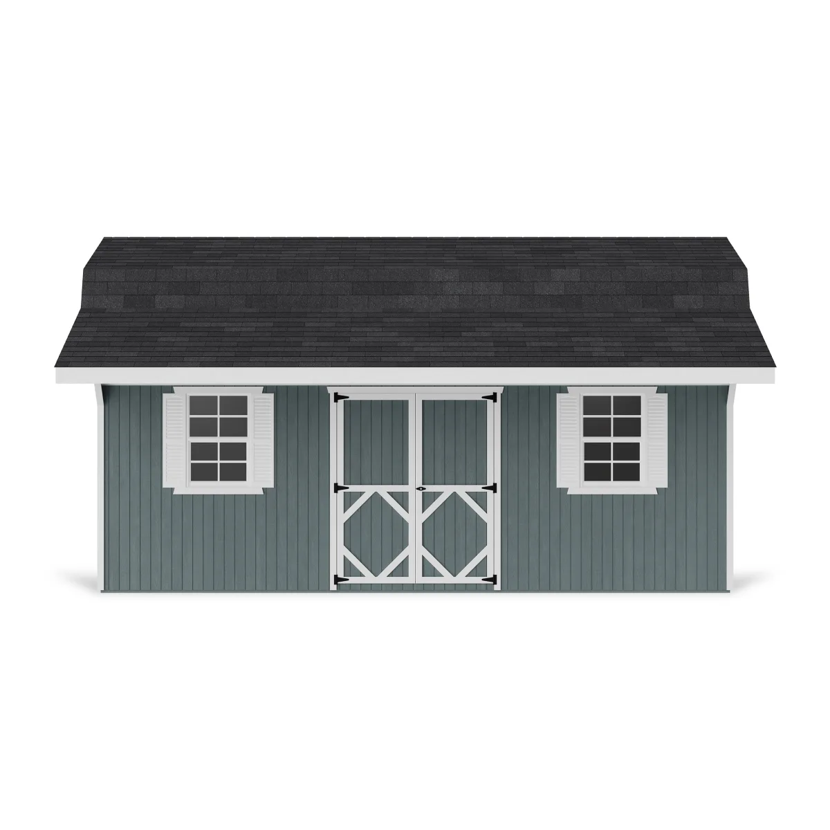 Classic Gambrel Barn Shed with Overhang