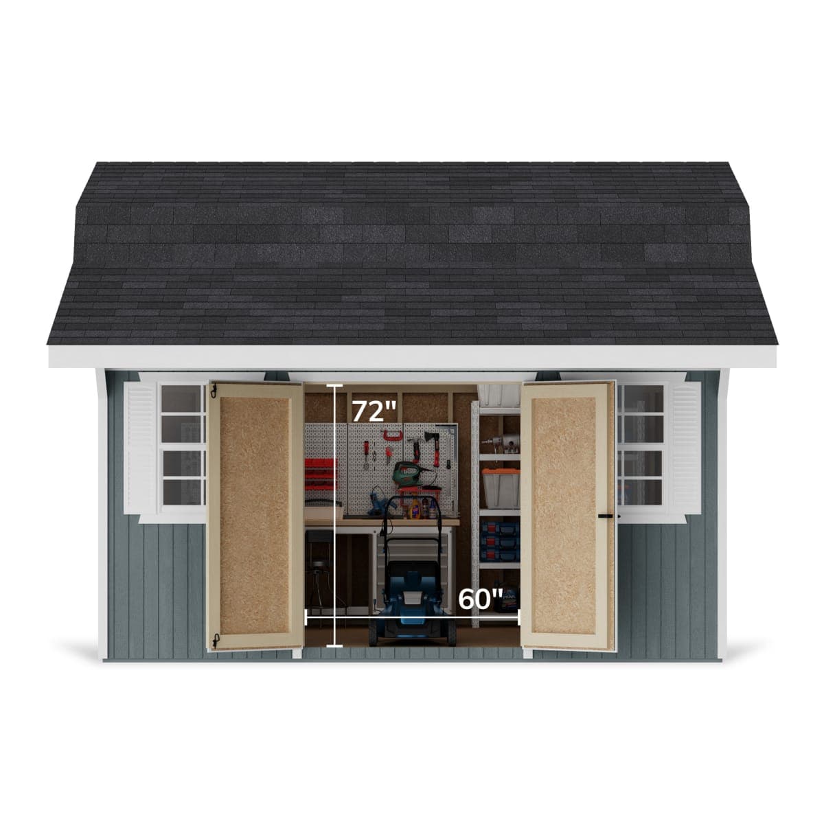 Classic Gambrel Barn Shed with Overhang