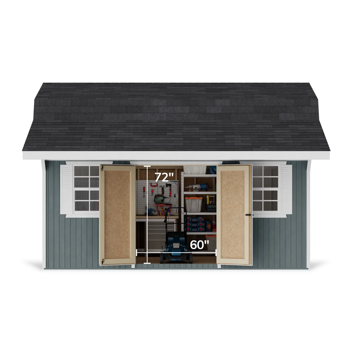 Classic Gambrel Barn Shed with Overhang