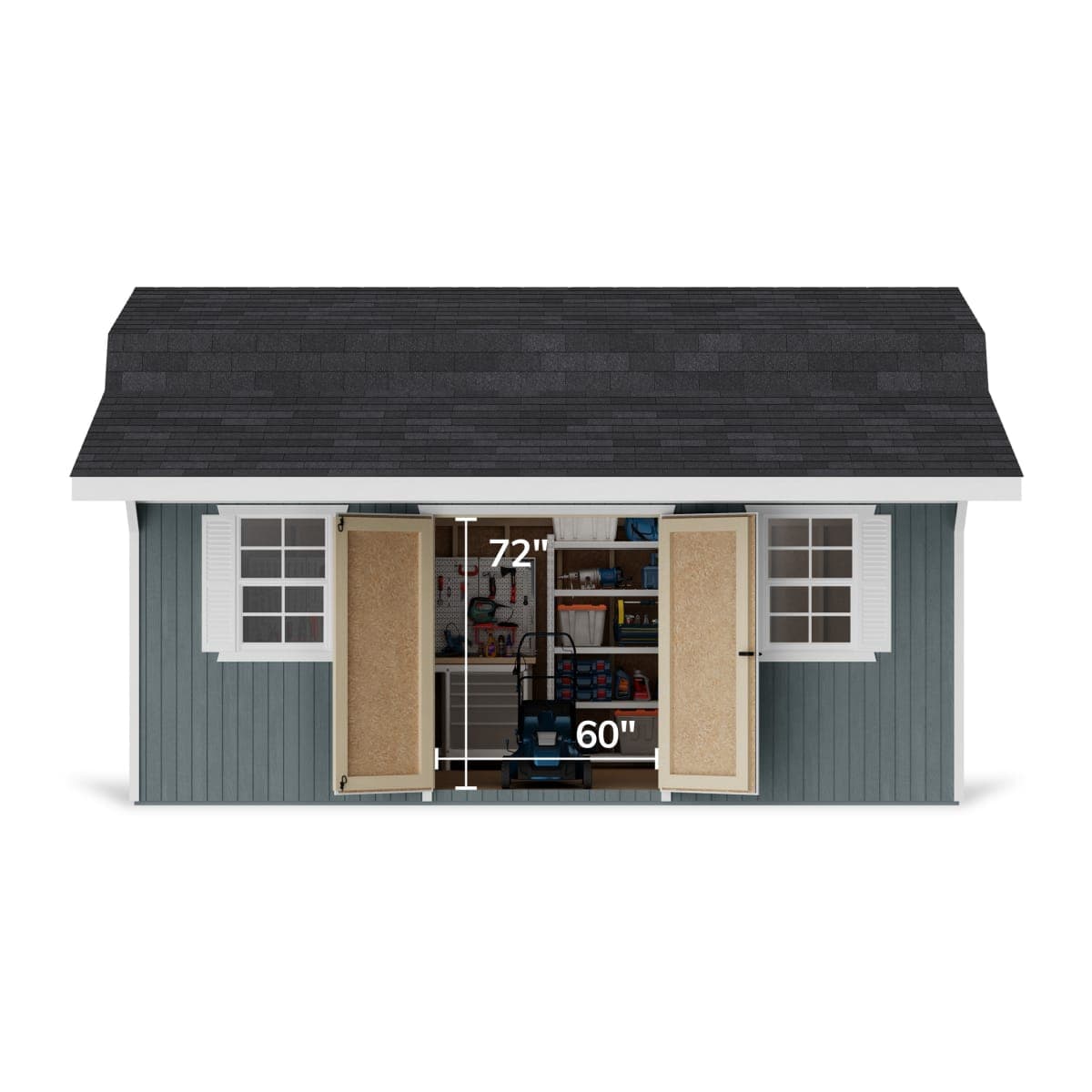 Classic Gambrel Barn Shed with Overhang