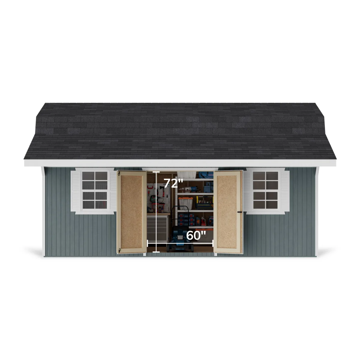 Classic Gambrel Barn Shed with Overhang