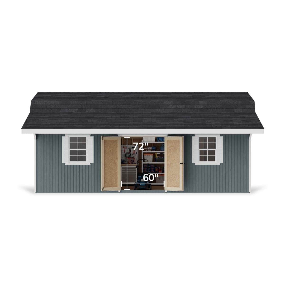 Classic Gambrel Barn Shed with Overhang