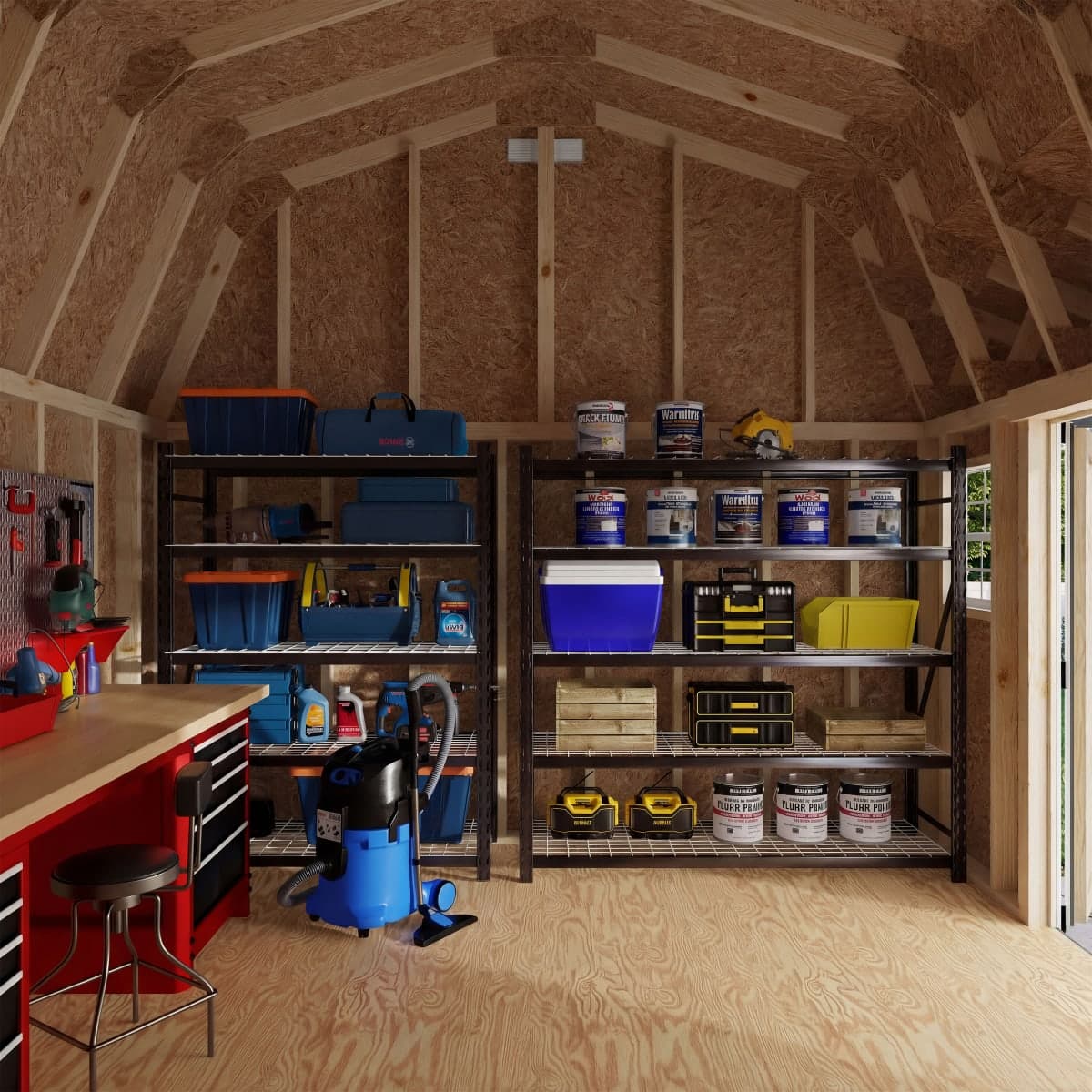 Classic Gambrel Barn Shed with Overhang