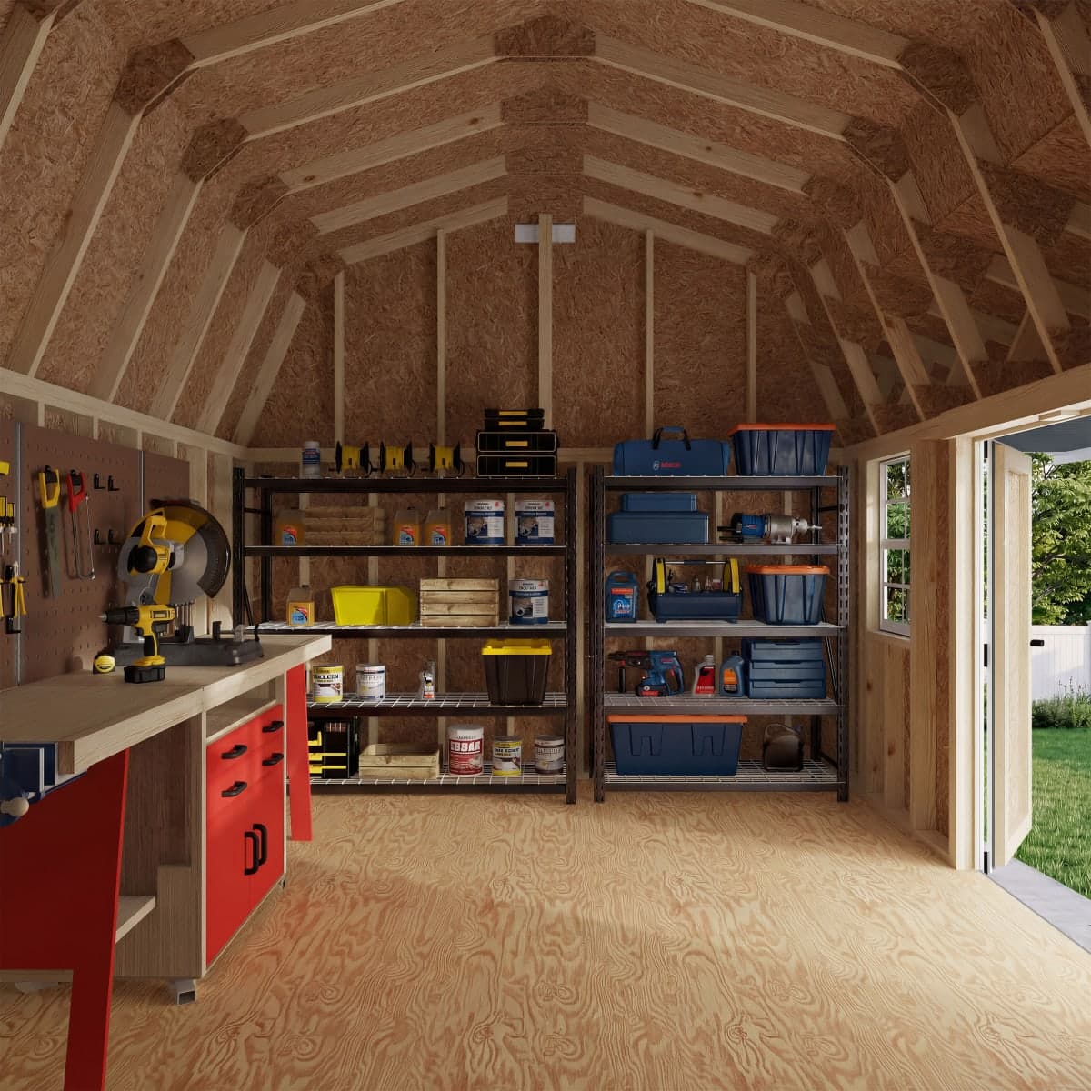 Classic Gambrel Barn Shed with Overhang