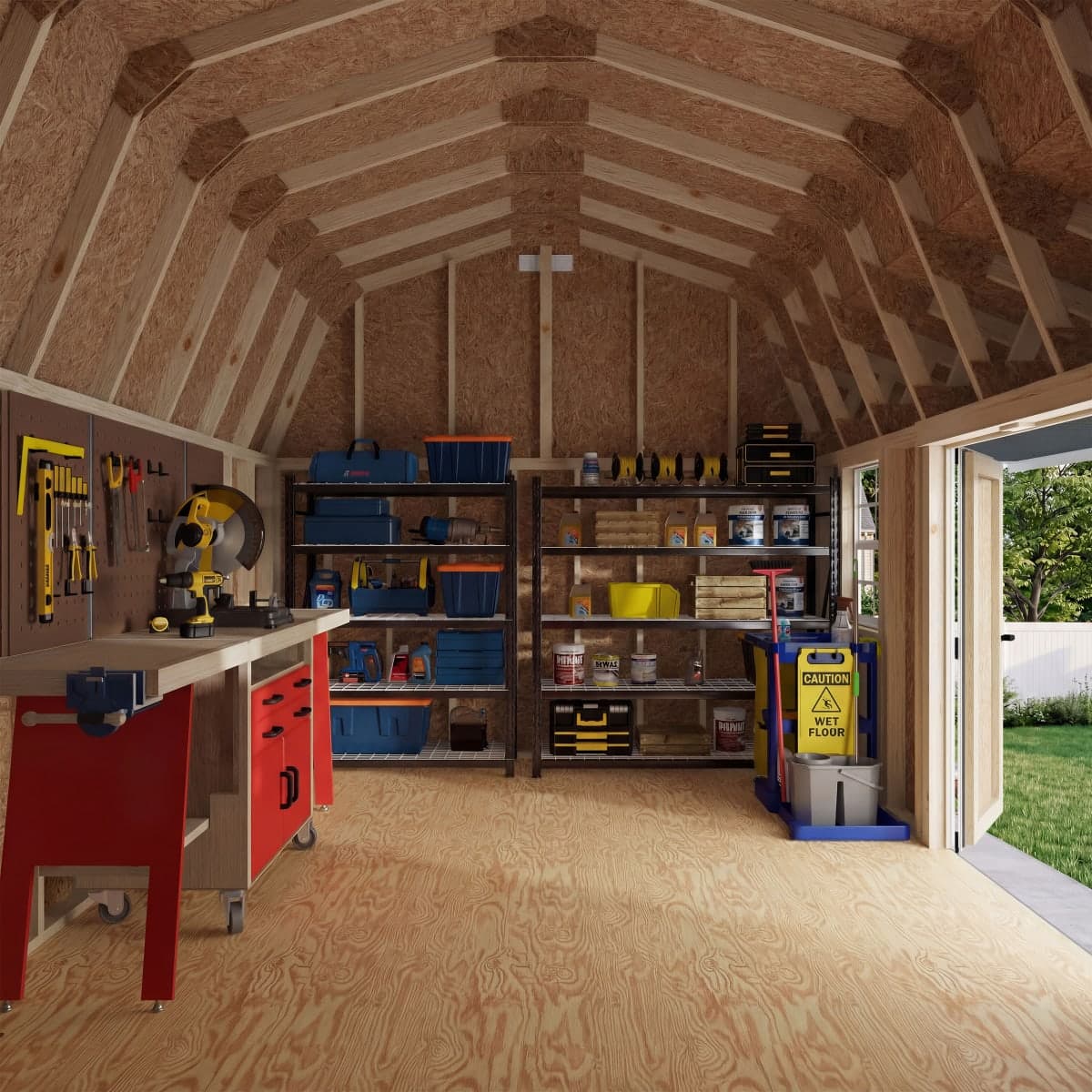 Classic Gambrel Barn Shed with Overhang