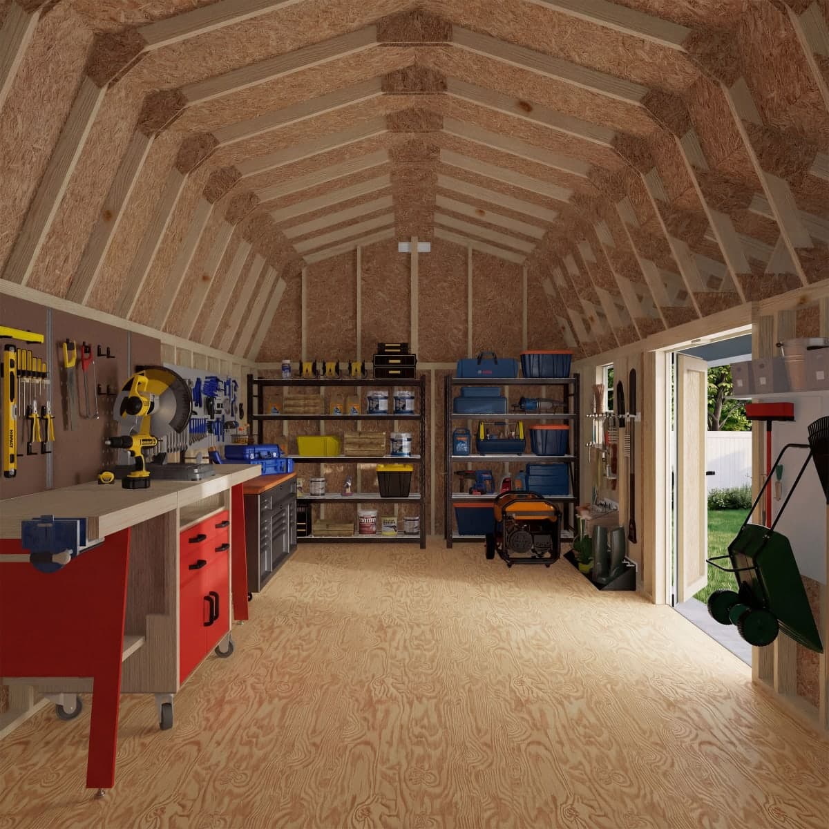 Classic Gambrel Barn Shed with Overhang