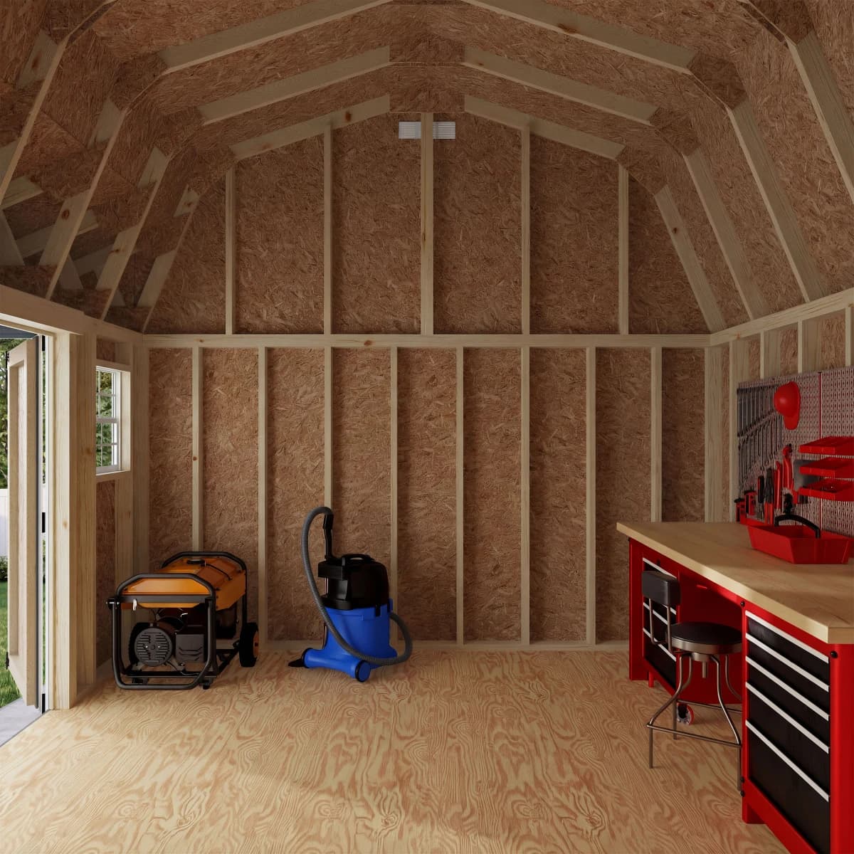 Classic Gambrel Barn Shed with Overhang